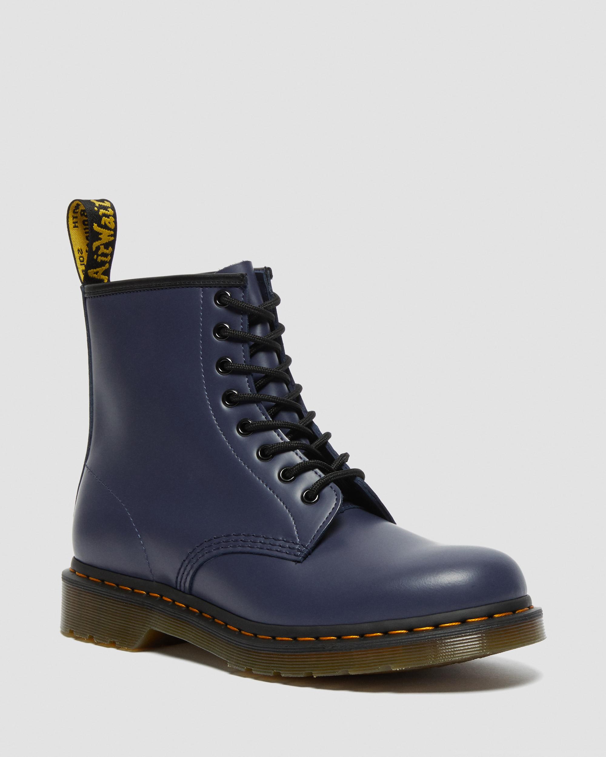 1460 Smooth Leather Lace Up Boots in Blue | Dr. Martens