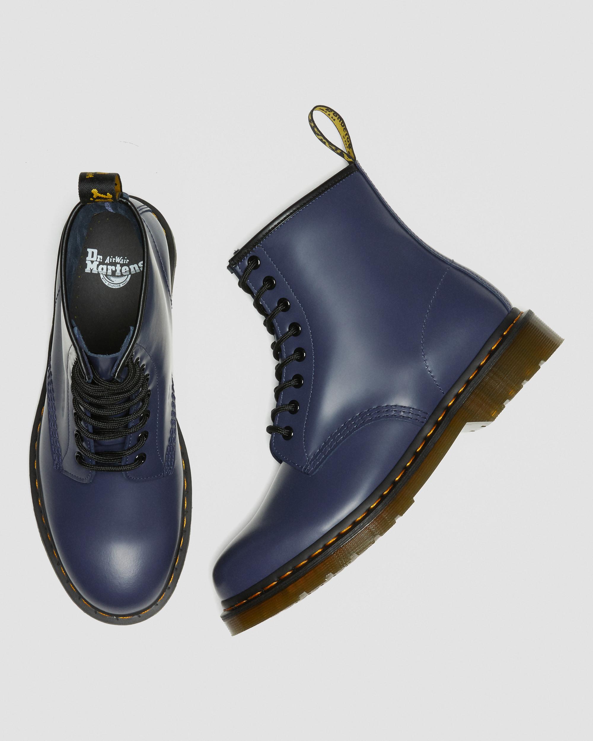 1460 Smooth Leather Lace Up Boots in Blue Martens