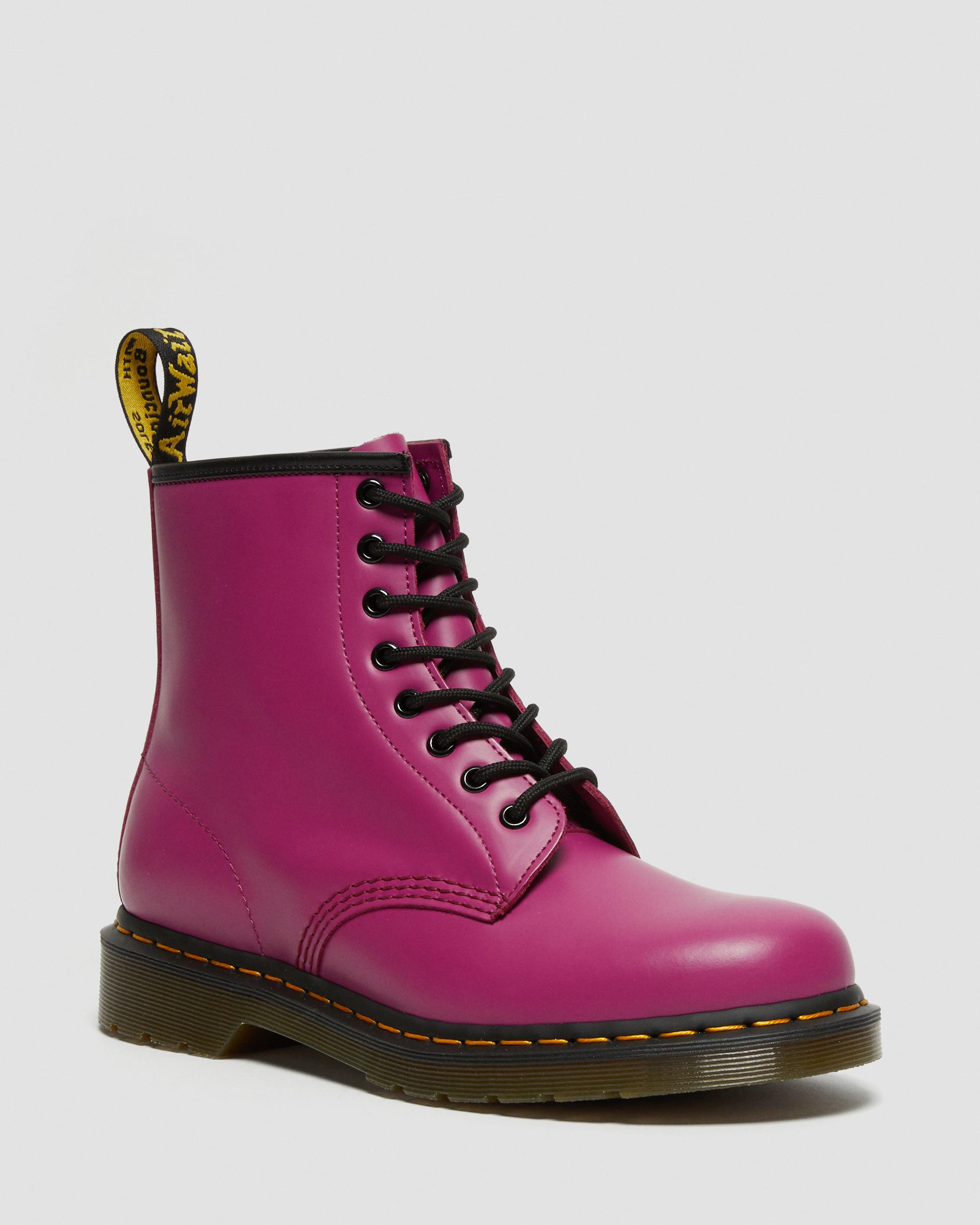 1460 Smooth Leather Lace Up Boots in Pink | Dr. Martens