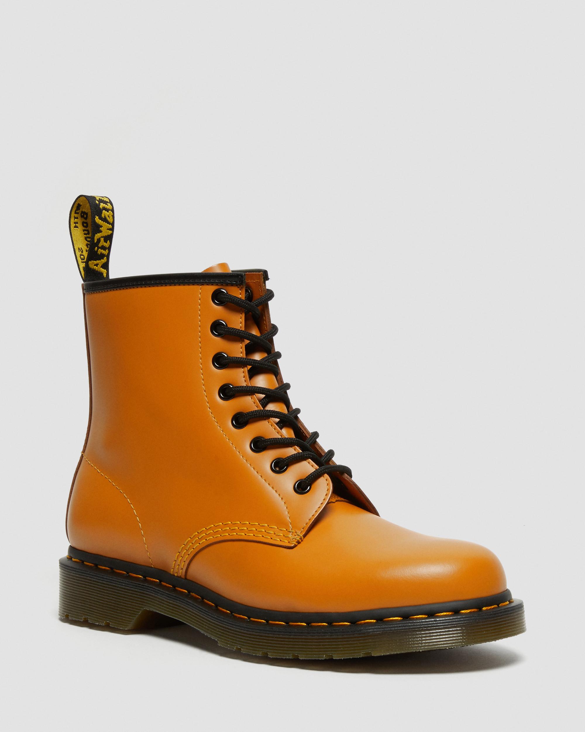 1460 Smooth Leather Lace Up Boots in PUMPKIN ORANGE | Dr. Martens™