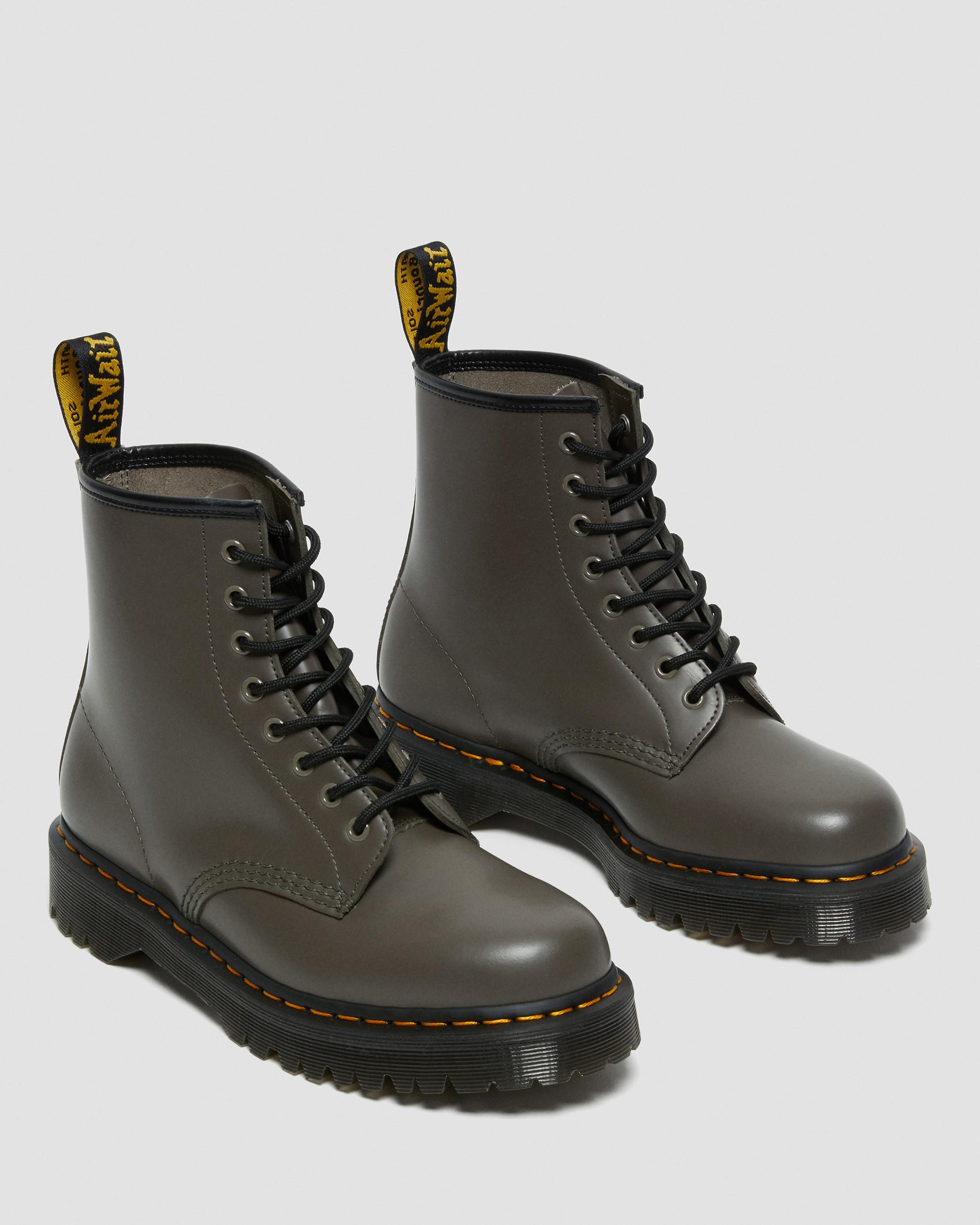 1460 Bex Smooth Leather Lace Up Boots in KHAKI GREY | Dr. Martens™