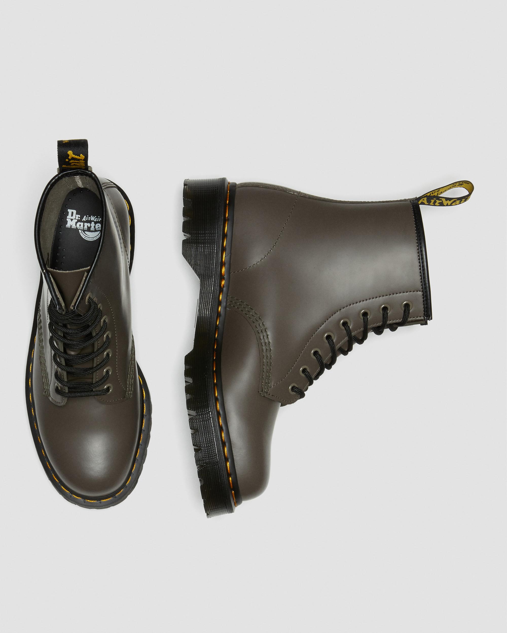 1460 Bex Smooth Leather Lace Up Boots in KHAKI GREY | Dr. Martens™