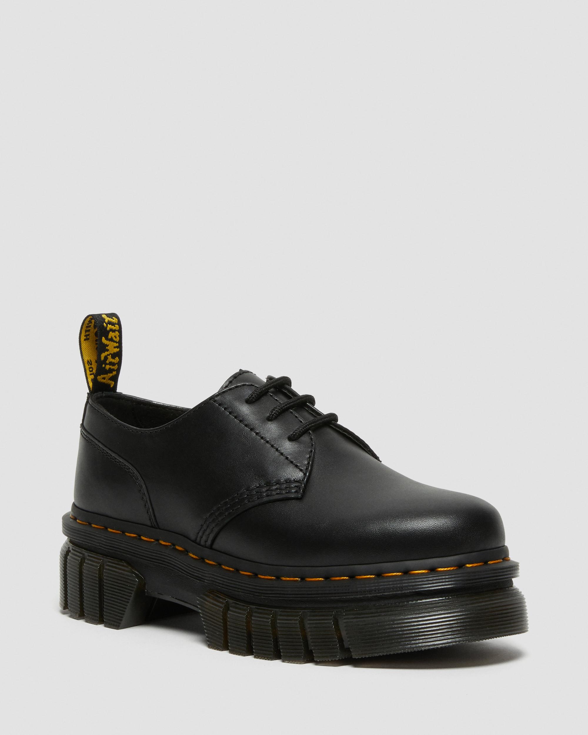 Audrick Nappa Leather Platform Shoes in Black