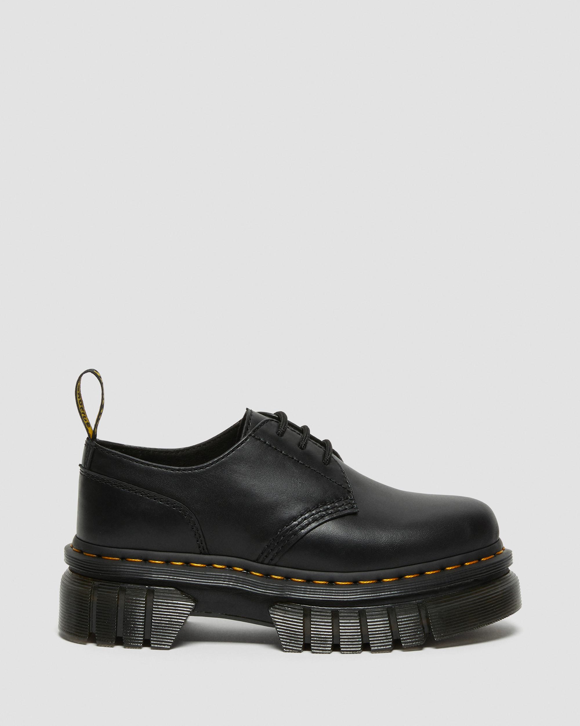 Audrick Nappa Leather Platform Shoes in Black