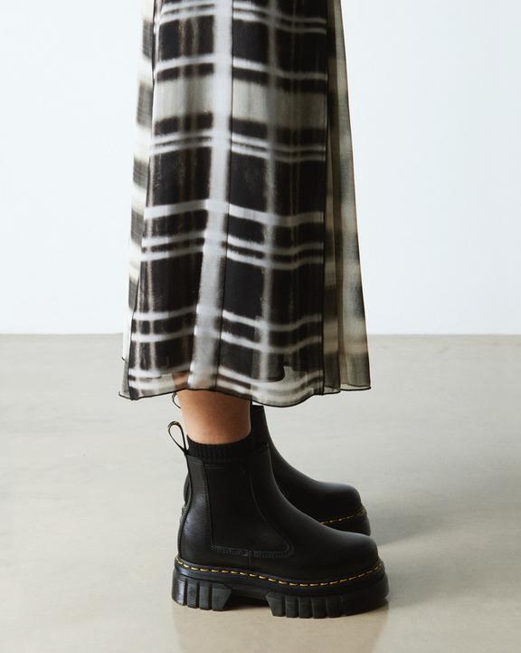 Audrick Nappa Leather Platform Chelsea Boots in Black | Dr Audrick Nappa Leather Platform Chelsea Boots in Black | Dr