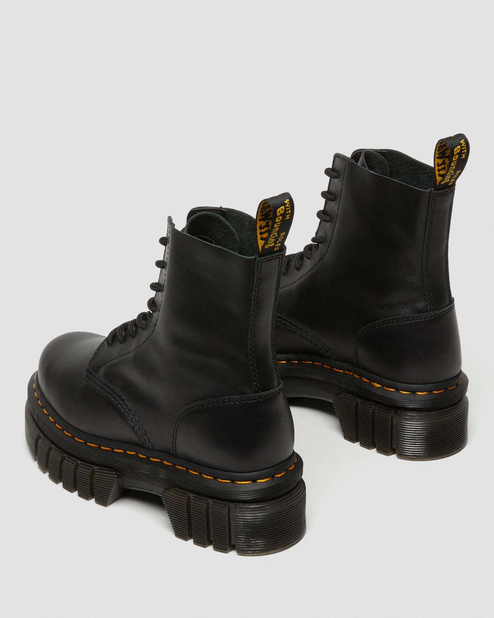 Audrick Nappa Leather Platform Ankle Boots in Black | Dr. Martens