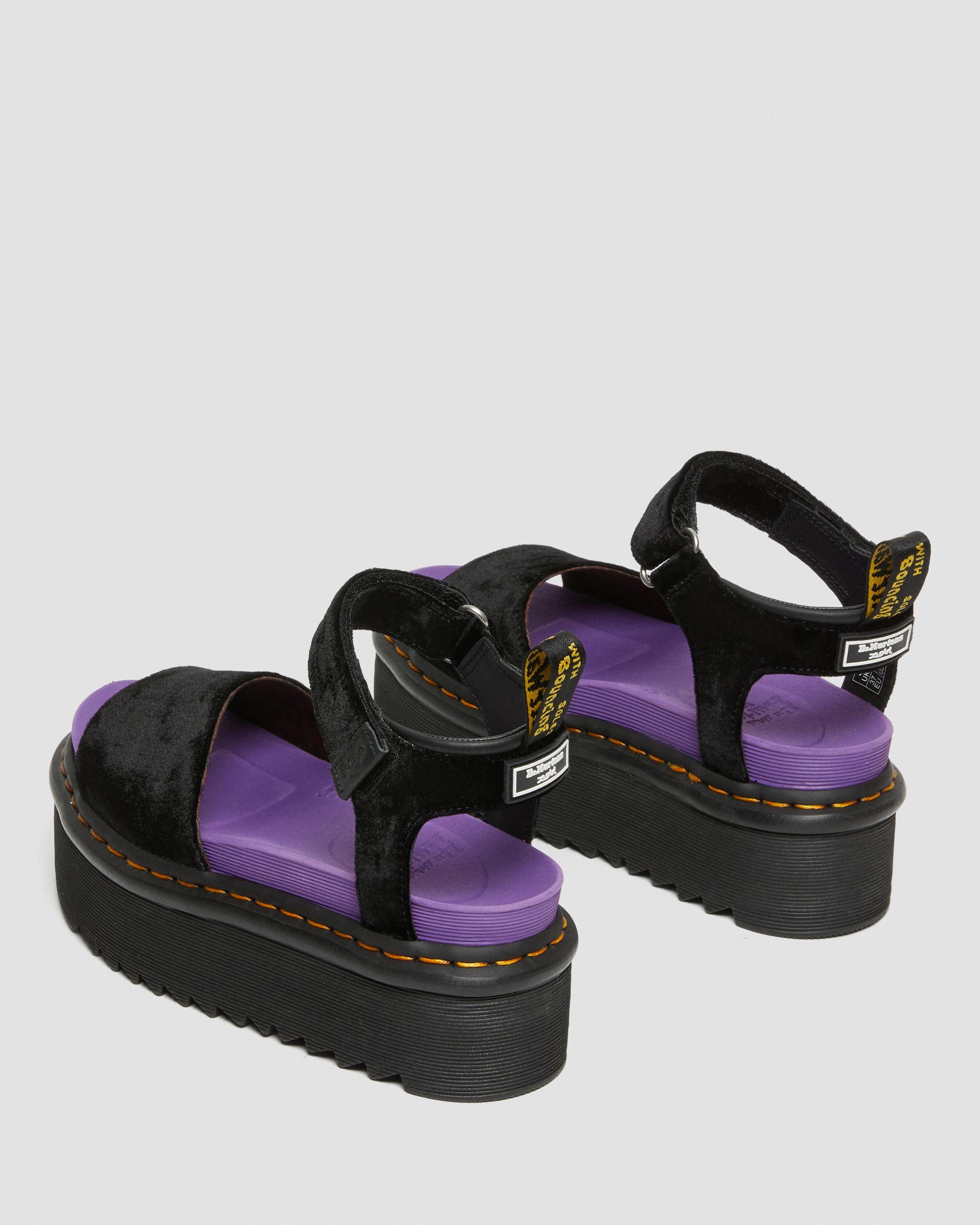 DR MARTENS Strap X-girl Velvet Platform Sandals