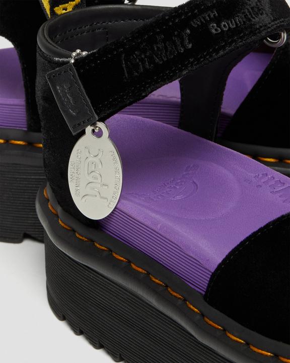 Strap X-girl Velvet Platform Sandals in Black | Dr. Martens Strap X-girl Velvet Platform Sandals in Black | Dr. Martens