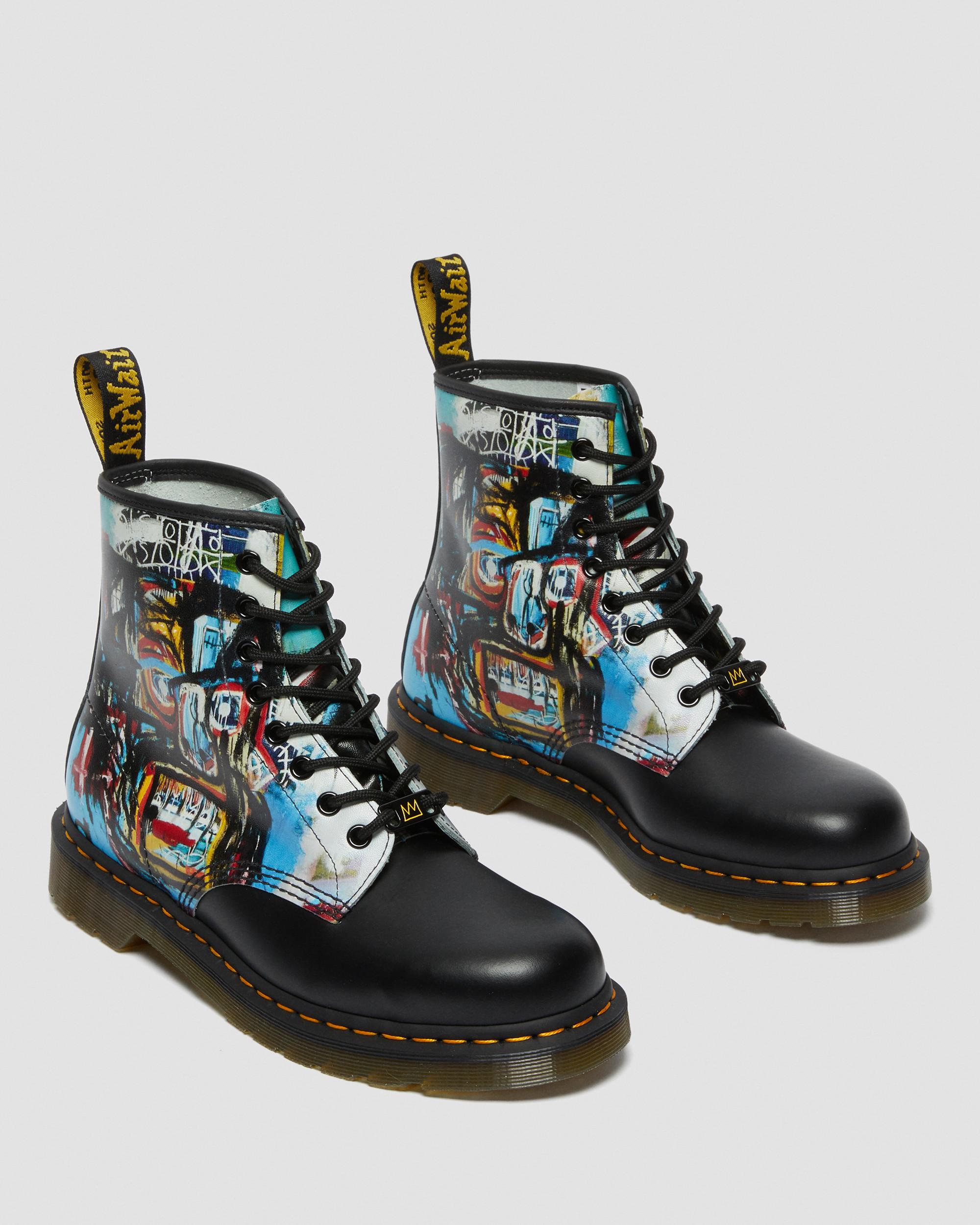 1460 Basquiat Leather Ankle Boots in BLACK+MULTI | Dr. Martens™