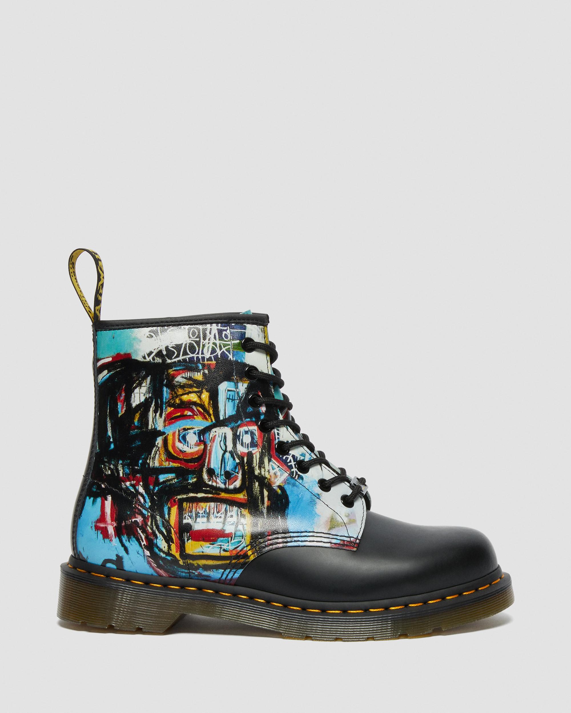 1460 Basquiat Leather Lace Up Boots​ in BLACK+MULTI | Dr. Martens™