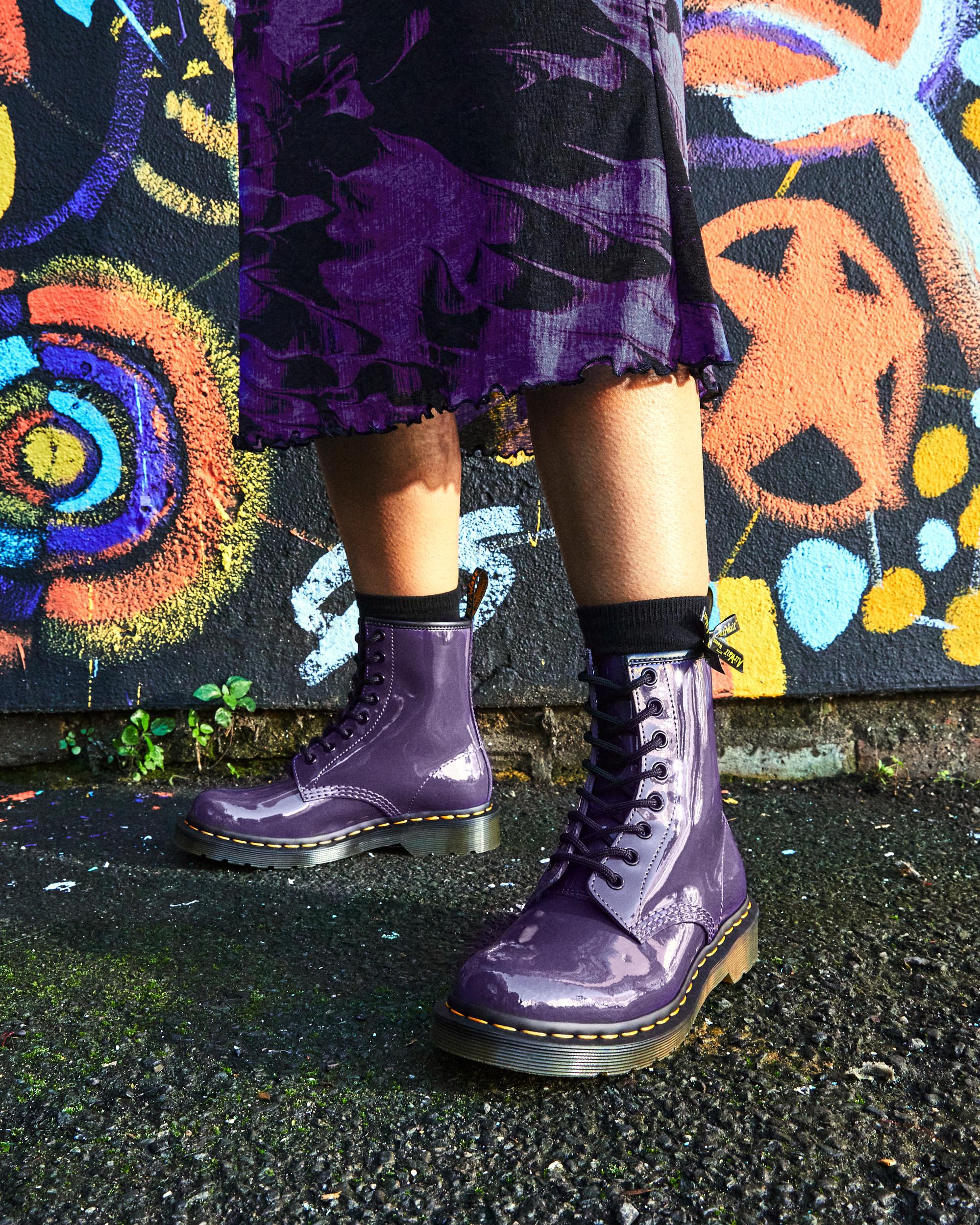 1460 Patent Leather Lace Up Boots in BLACKCURRANT | Dr. Martens™