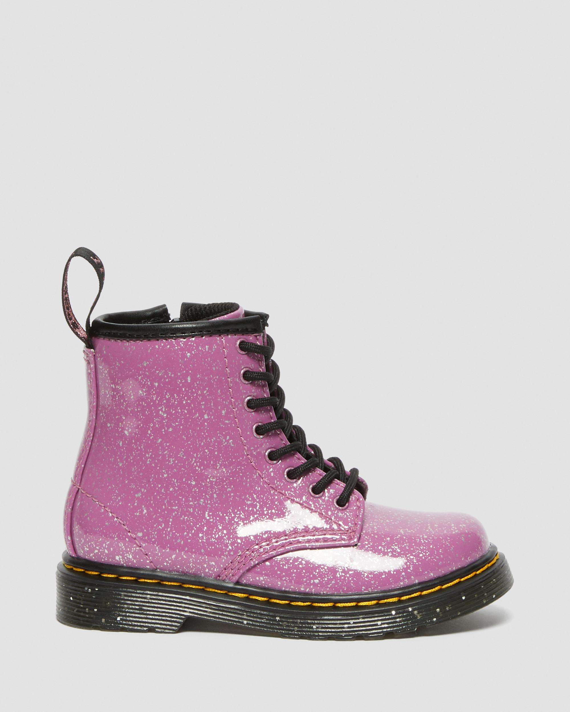 Toddler 1460 Glitter Lace Up Boots in DARK PINK | Dr. Martens™