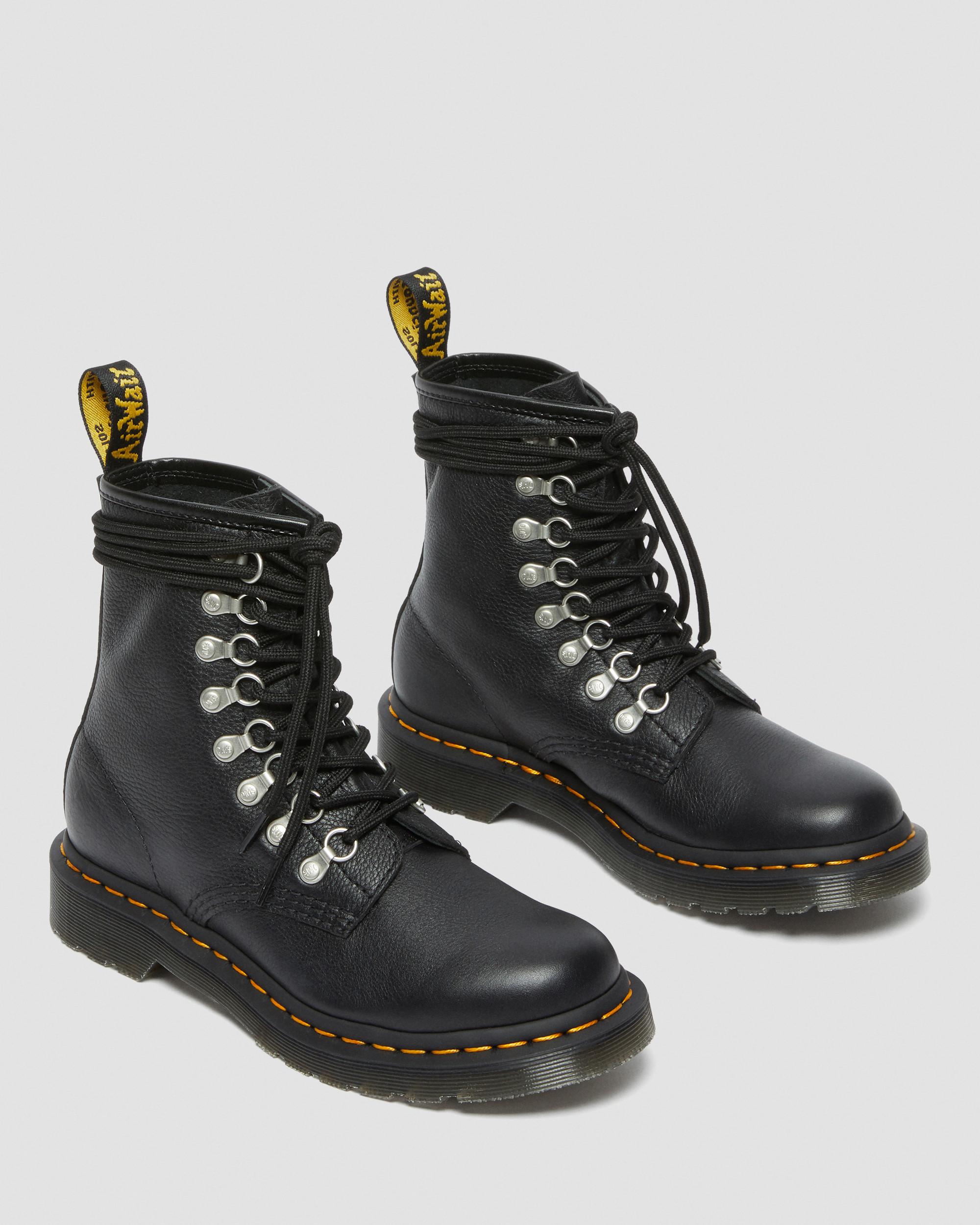1460 Laced Virginia Leather Lace Up Boots in BLACK | Dr. Martens™