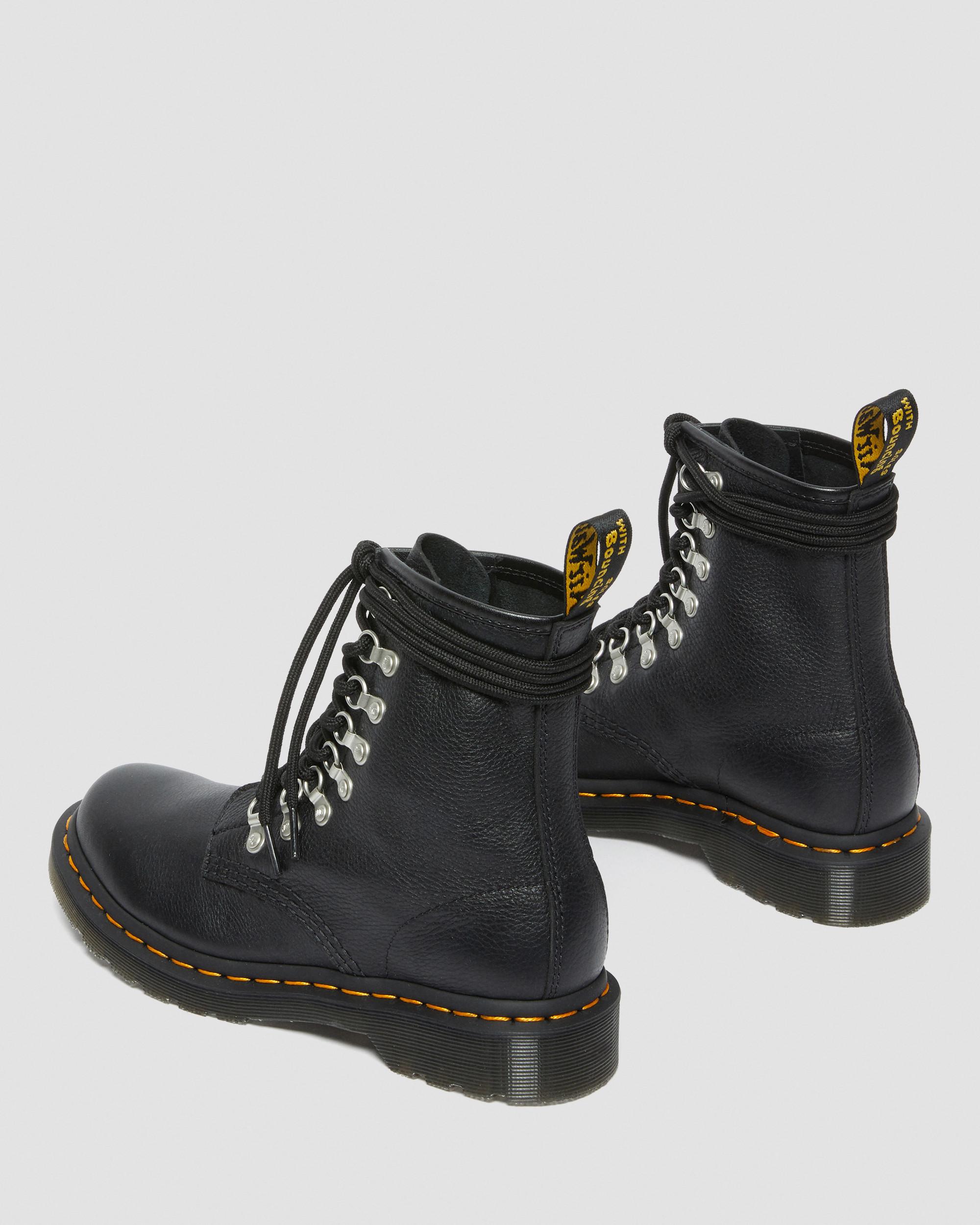 1460 Laced Virginia Leather Lace Up Boots, Black | Dr. Martens