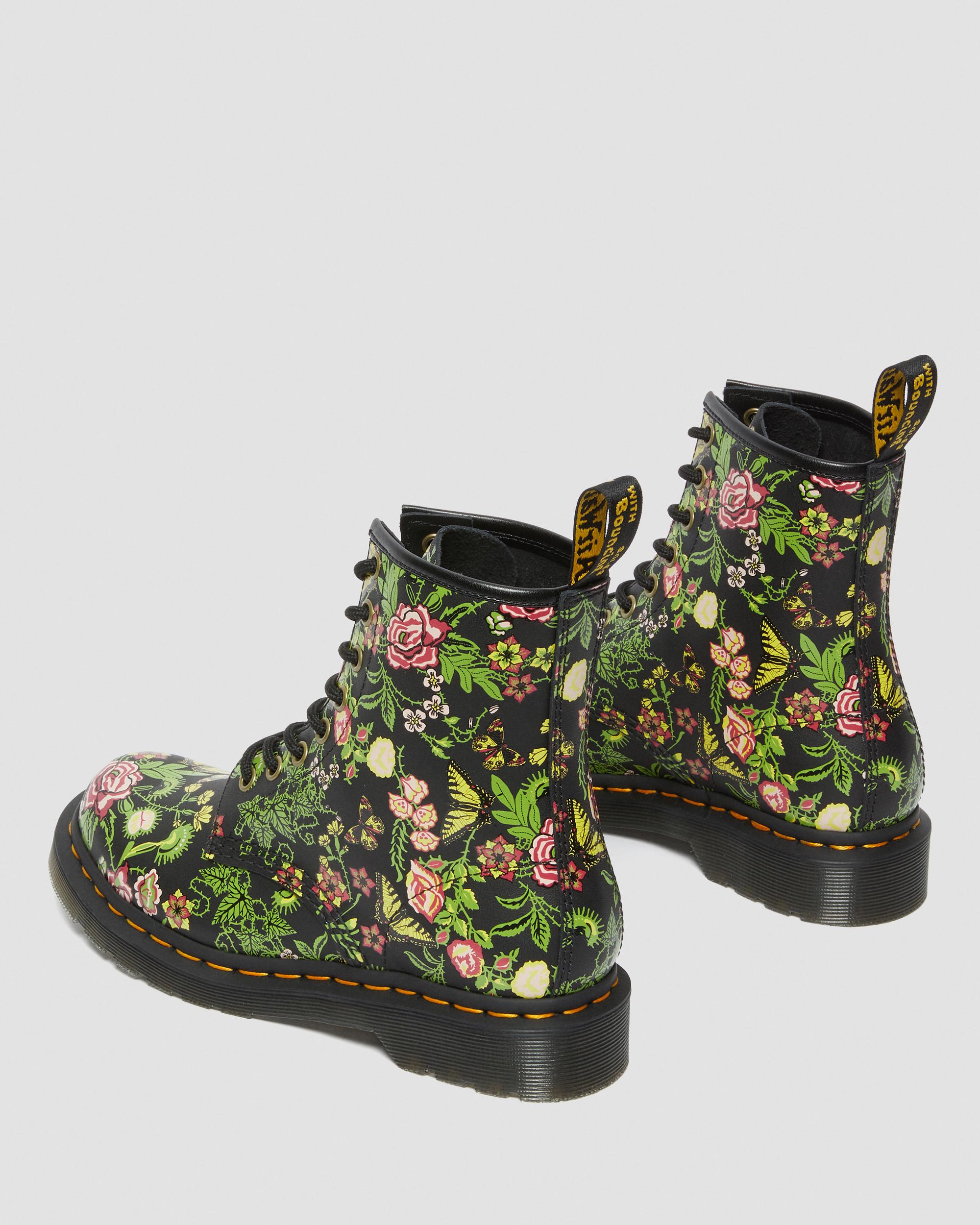 1460 Women's Floral Bloom Lace Up Boots in BLACK | Dr. Martens™