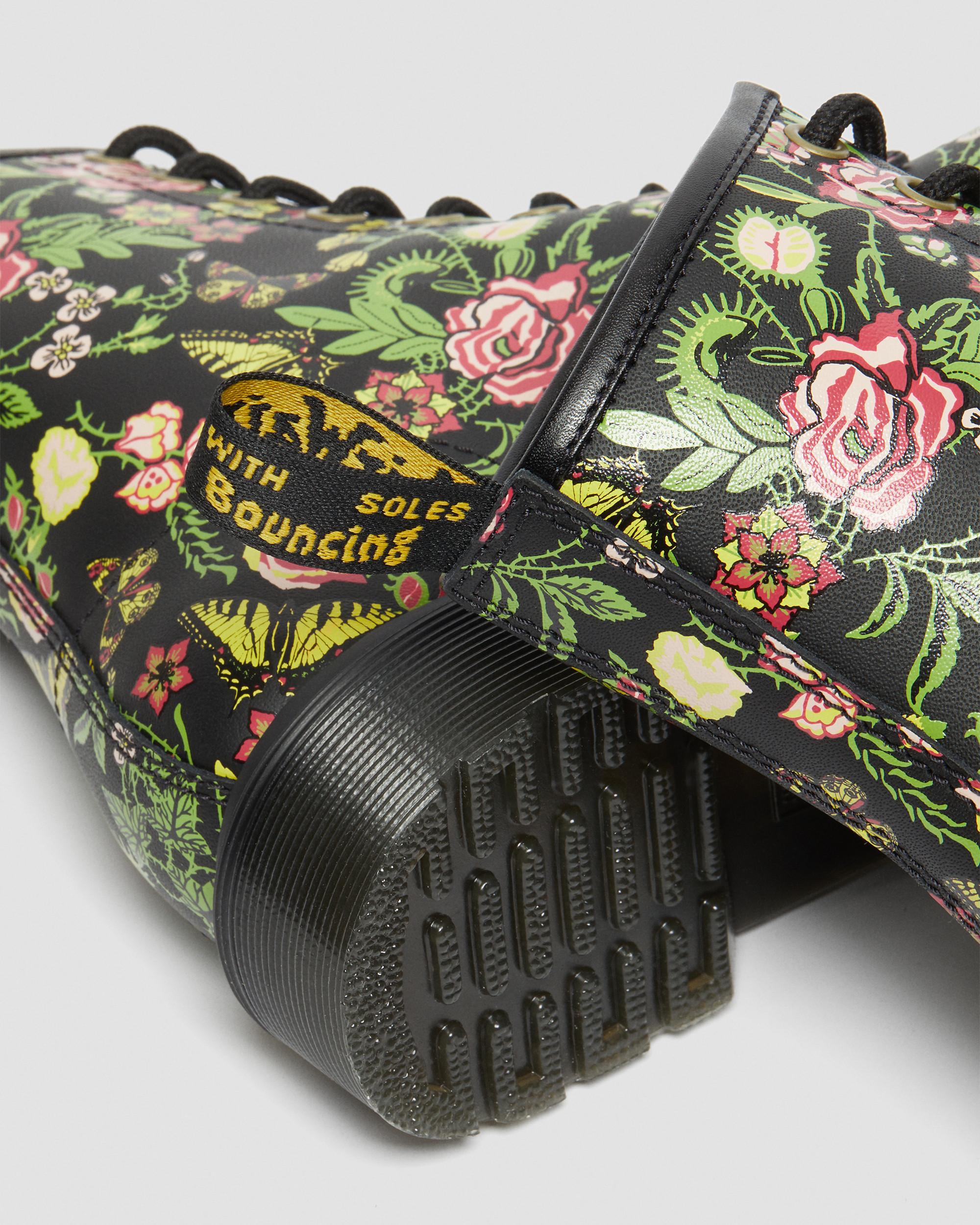 1460 Women's Floral Bloom Lace Up Boots in BLACK | Dr. Martens™