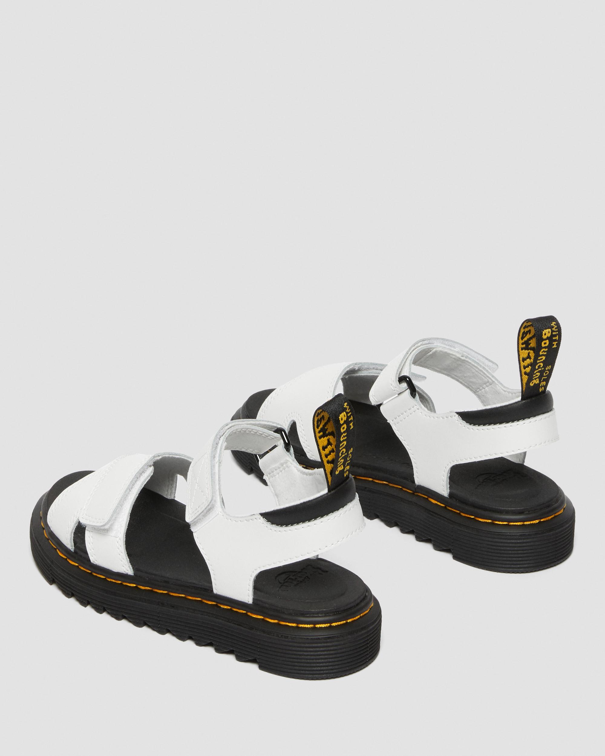 Junior Vossie Leather Sandals in WHITE | Dr. Martens™