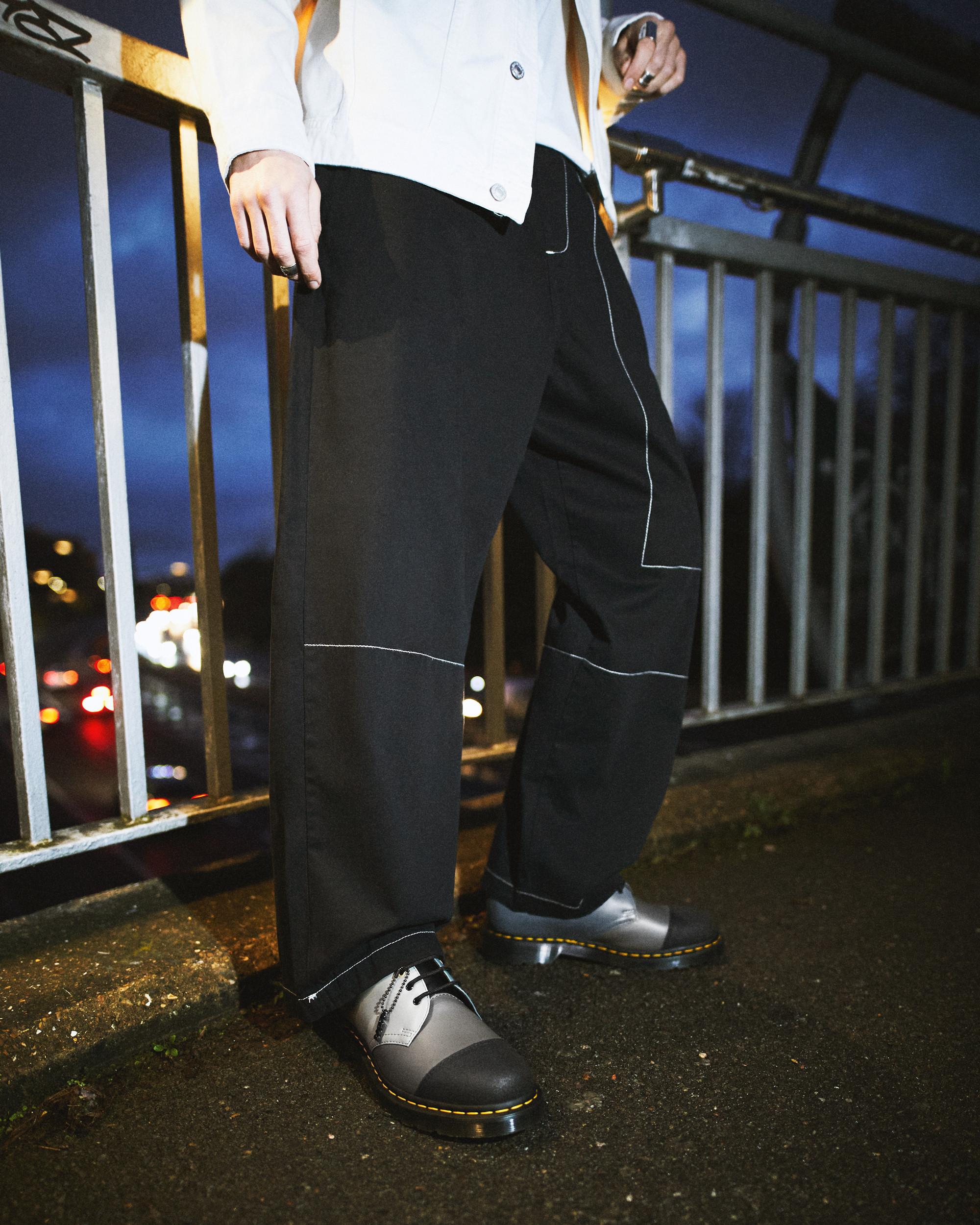 1461 London Smooth Leather Oxford Shoes in BLACK+CHARCOAL+STEEL