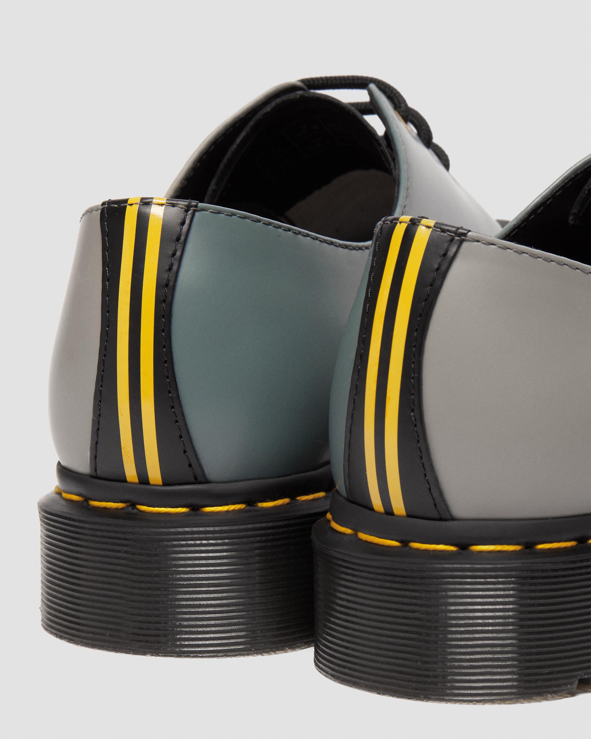 1461 London Smooth Leather Oxford Shoes in BLACK+CHARCOAL+STEEL