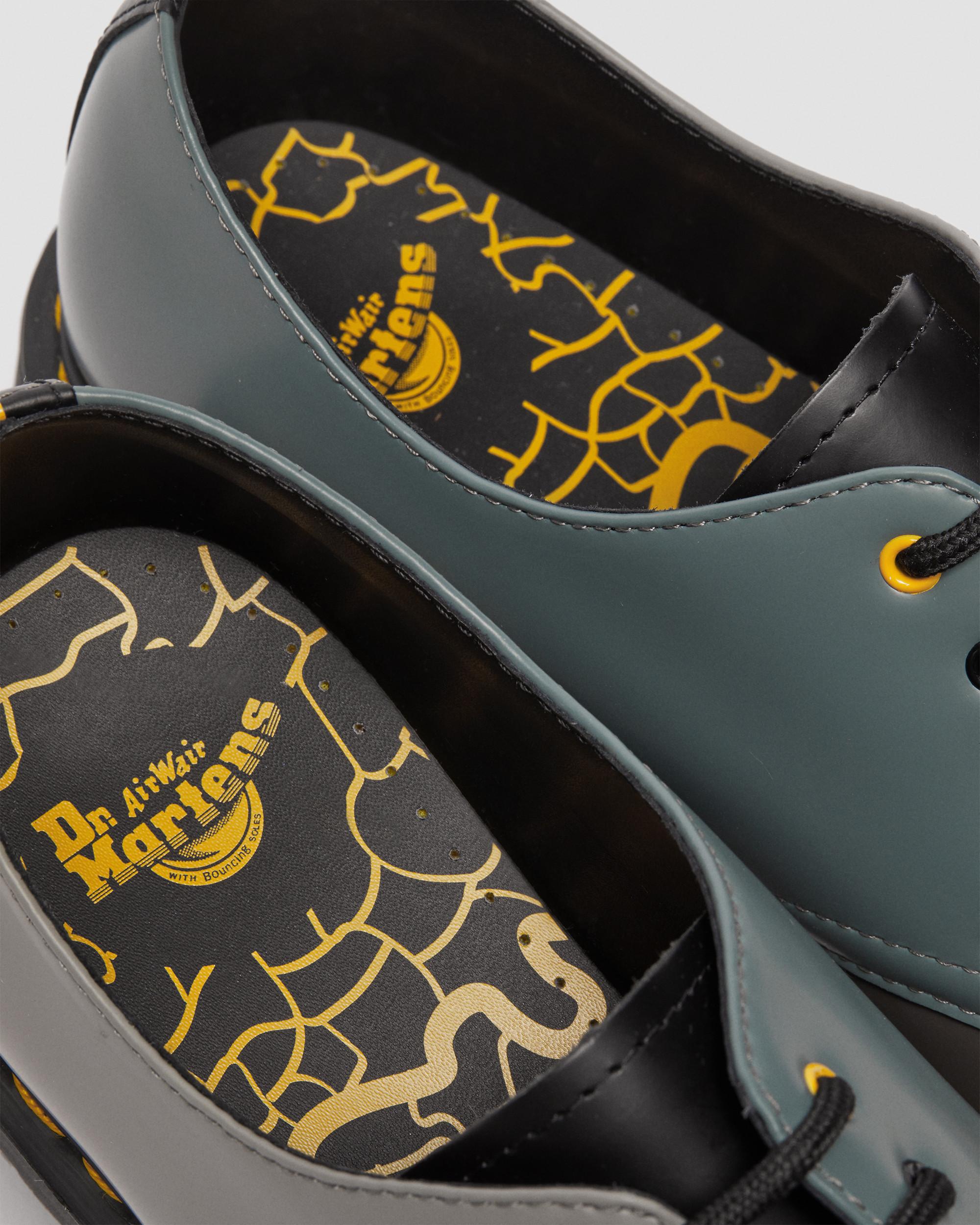 1461 London Smooth Leather Oxford Shoes in BLACK+CHARCOAL+STEEL