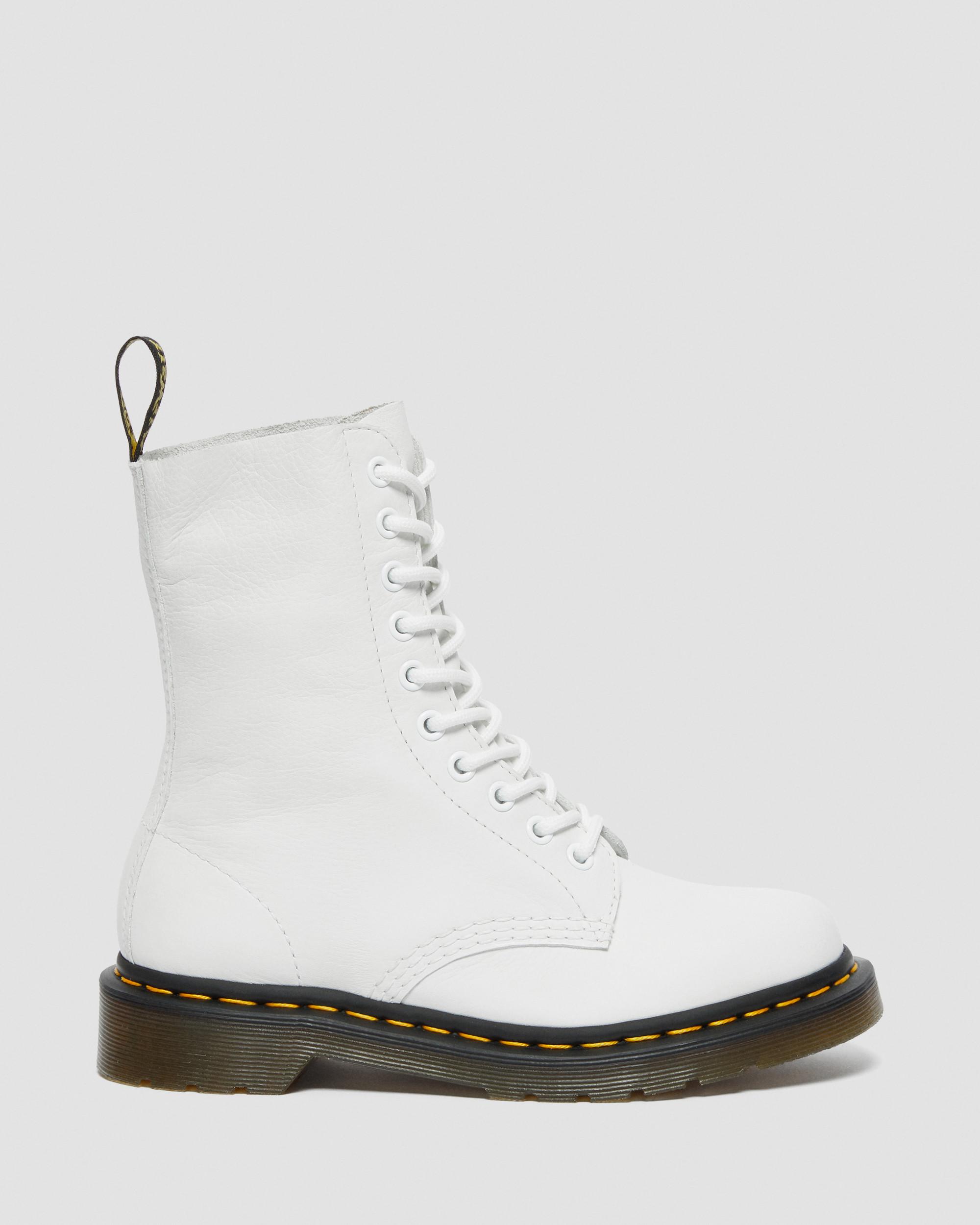 1490 Virginia Leather High Boots in OPTICAL WHITE | Dr. Martens™
