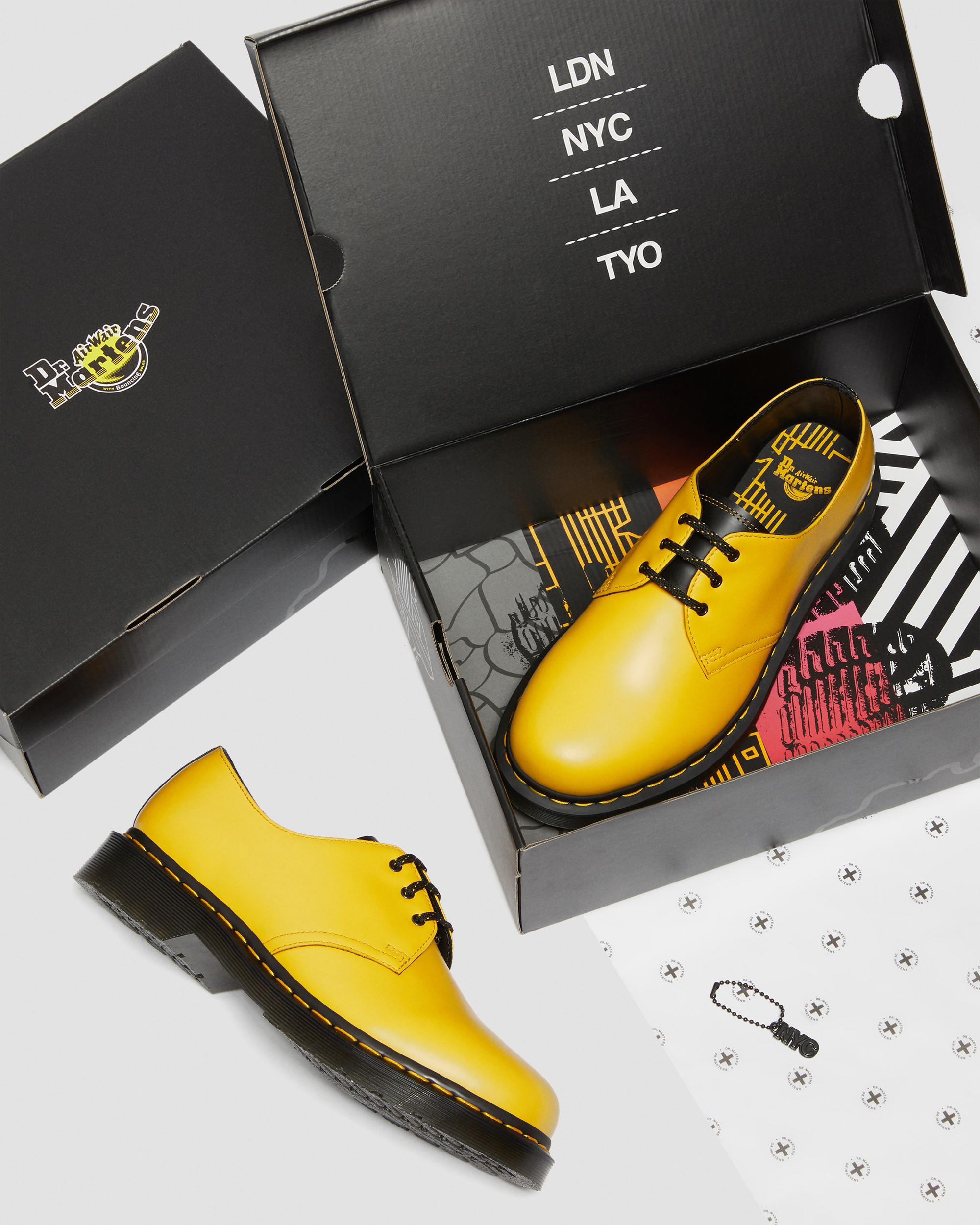 Dr. Martens NYC Special Edition oxfords iconic yellow cab leather UK 6 US 8 1461 New York City Smooth Leather Shoes in Yellow | Dr. Martens main image 3