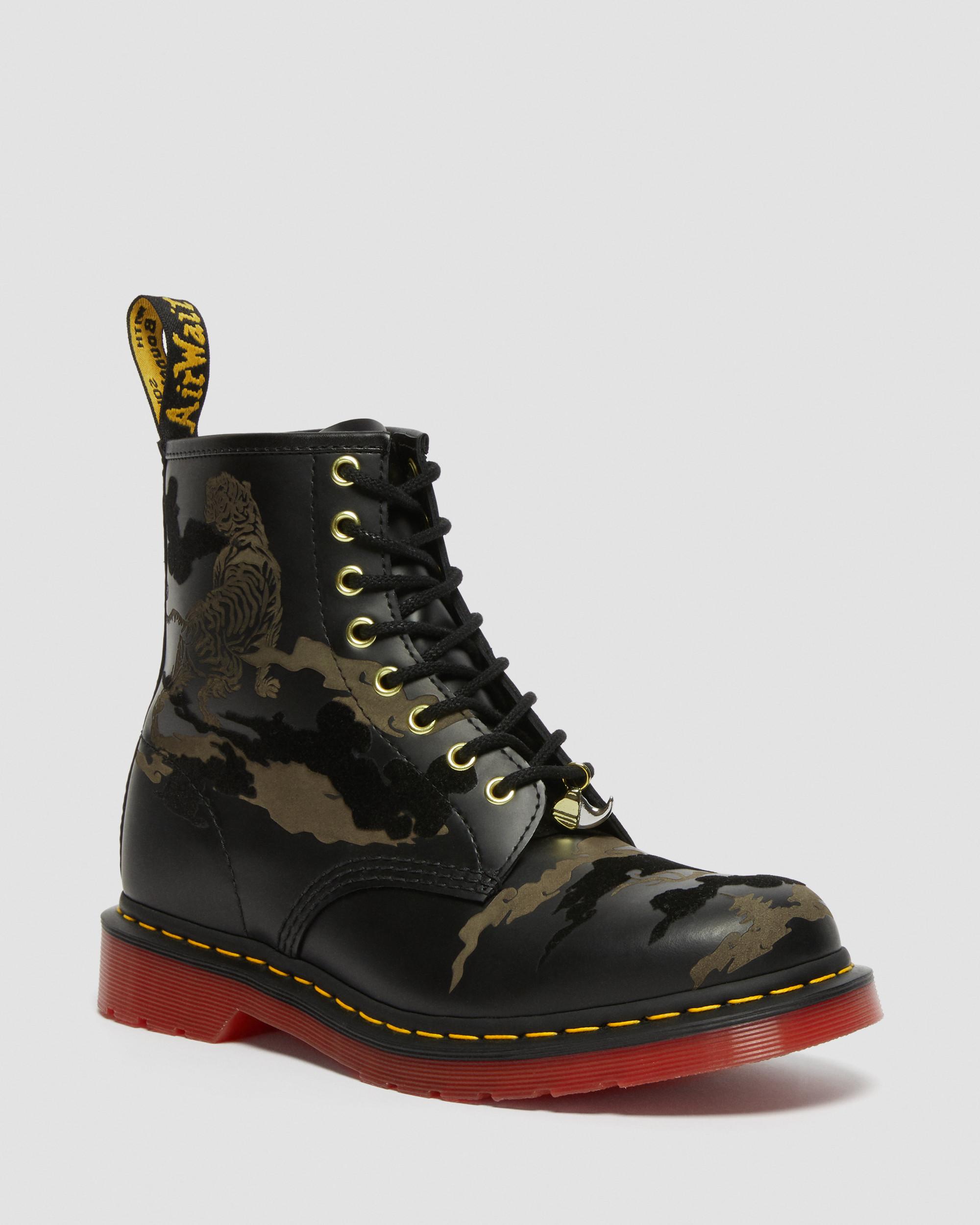 1460 Year of The Tiger Leather Lace Up Boots in Black | Dr. Martens