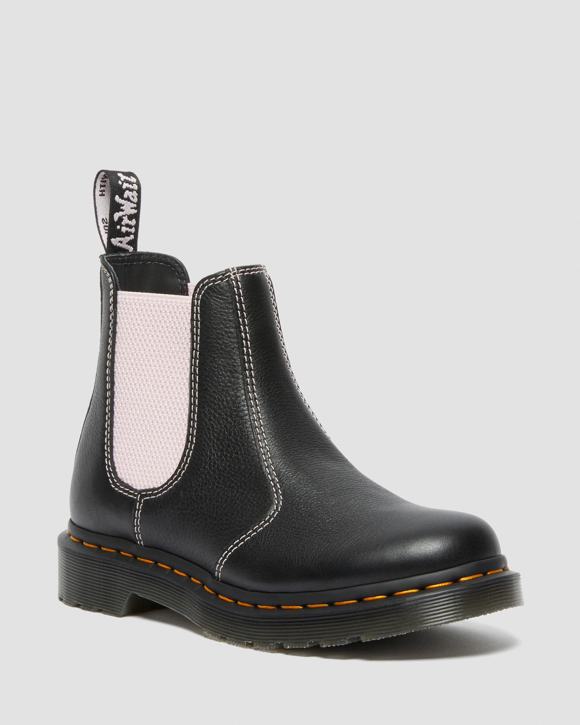 Women\'s Black Boots Dr. | 2976 Chelsea in Leather Contrast Martens