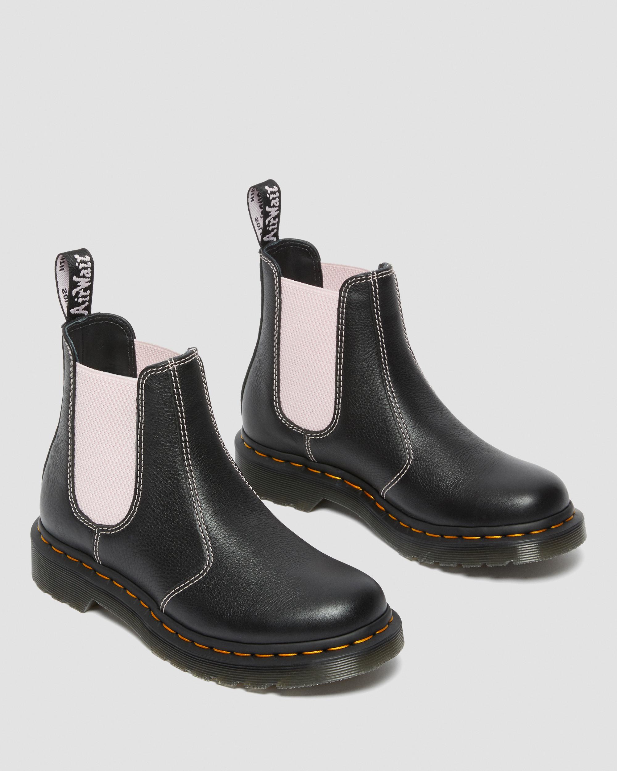2976 Women's Contrast Leather Chelsea Boots in Black