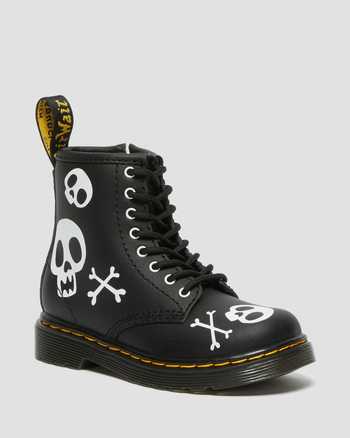 Toddler 1460 Skull & Bones Leather Lace Up Boots