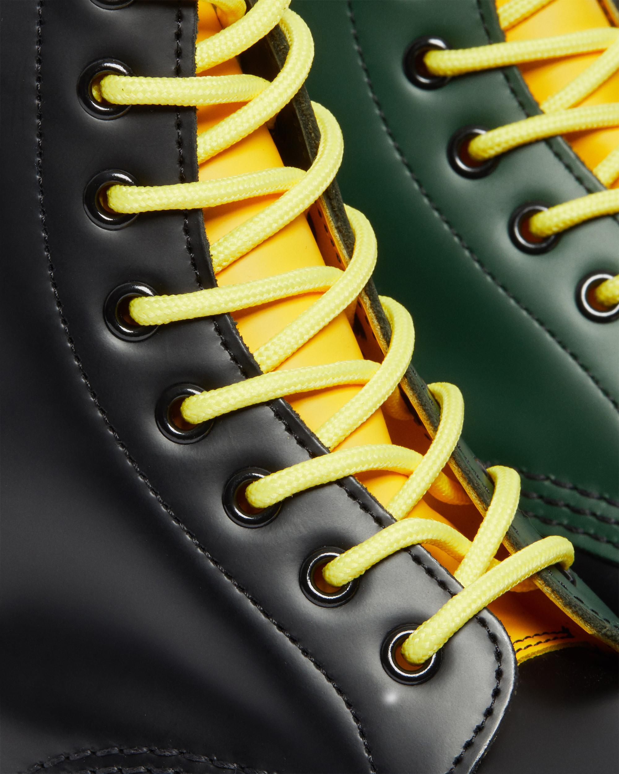 1460 Contrast Smooth Leather Lace Up Boots in BLACK+GREEN+YELLOW