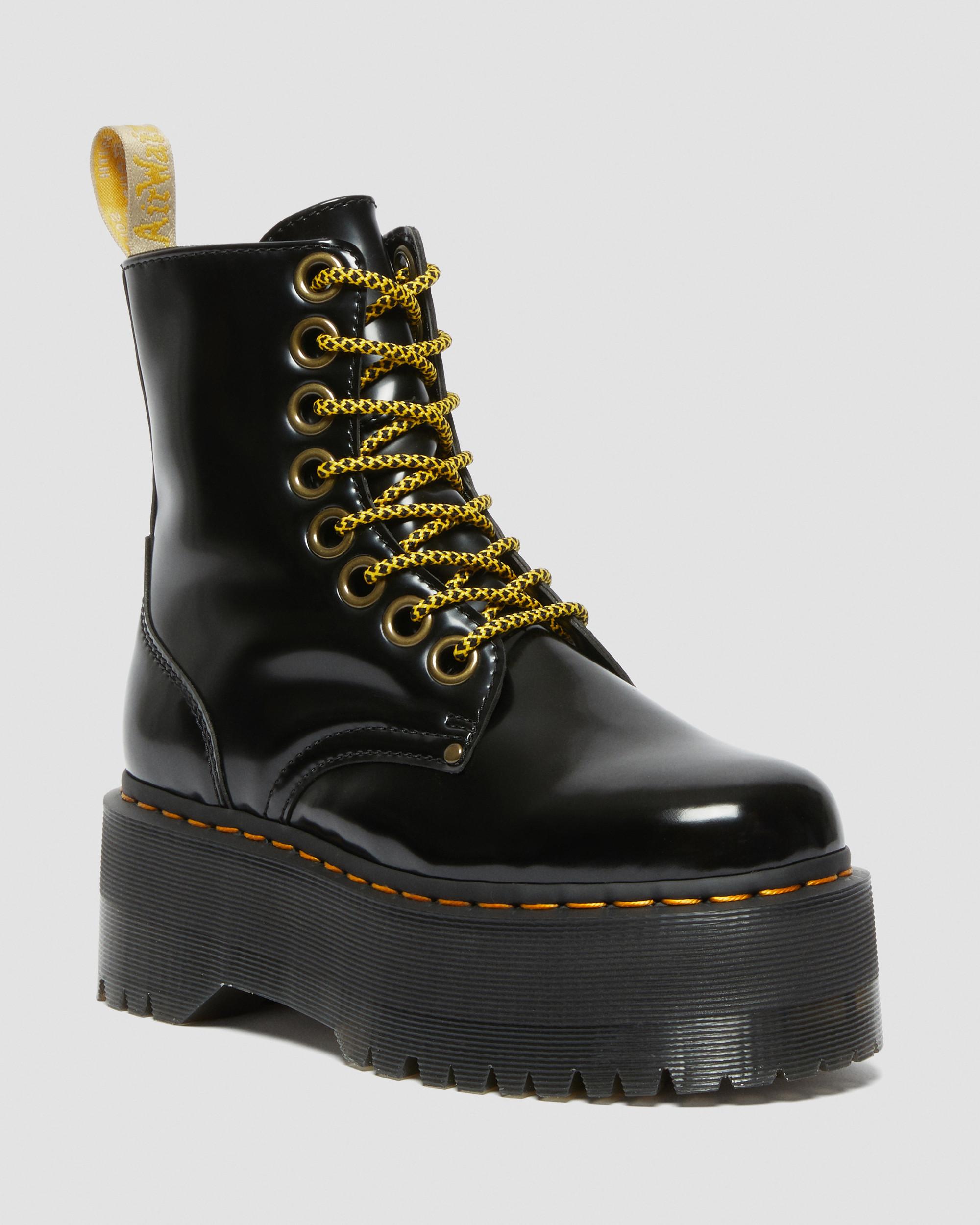 Dr. Martens Black Jadon Max Platform Vegan Leather Boots | ModeSens