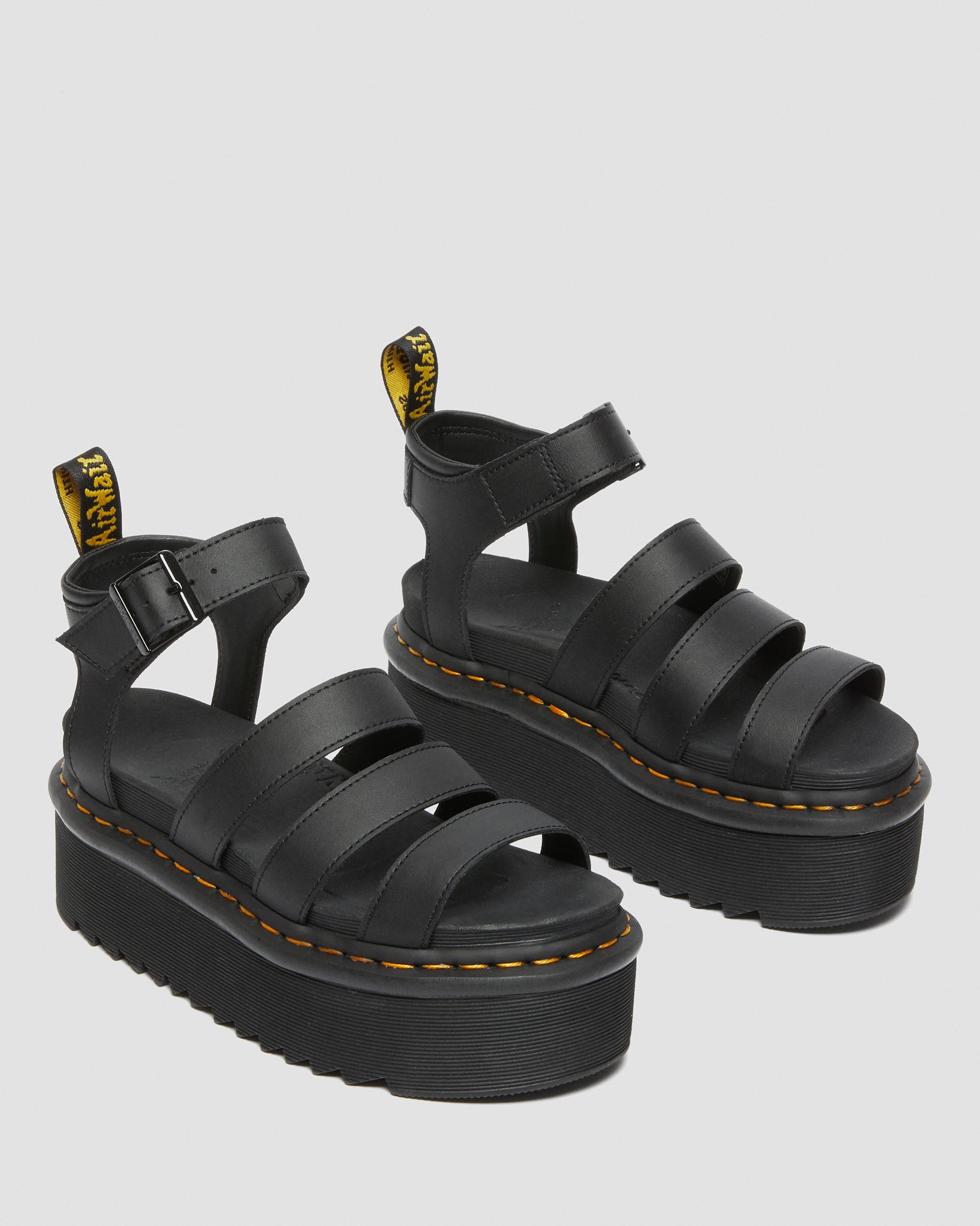DR MARTENS Blaire Quad Hydro Leather Platform Gladiator Sandals