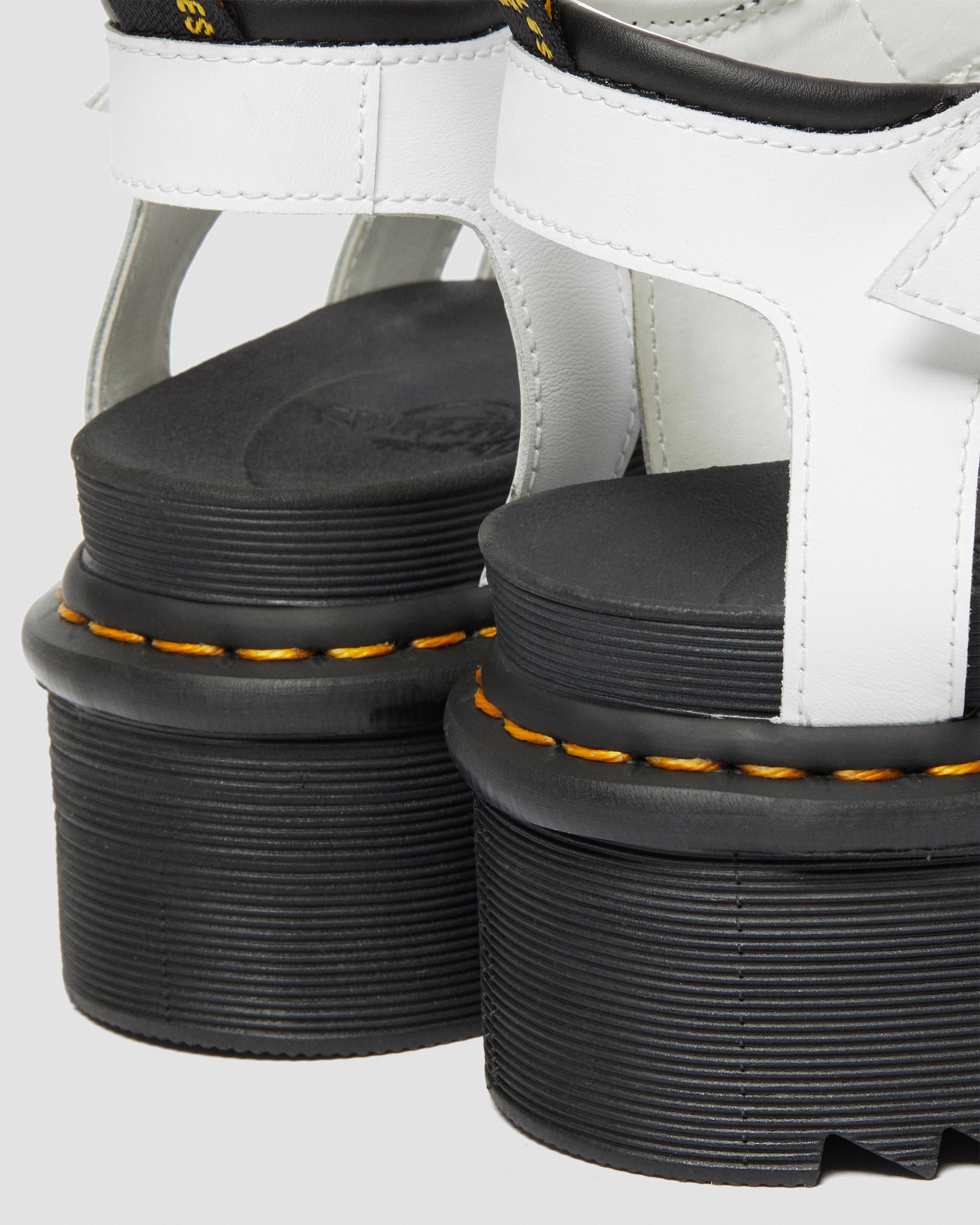 Blaire Quad Hydro Leather Platform Gladiator Sandals in White