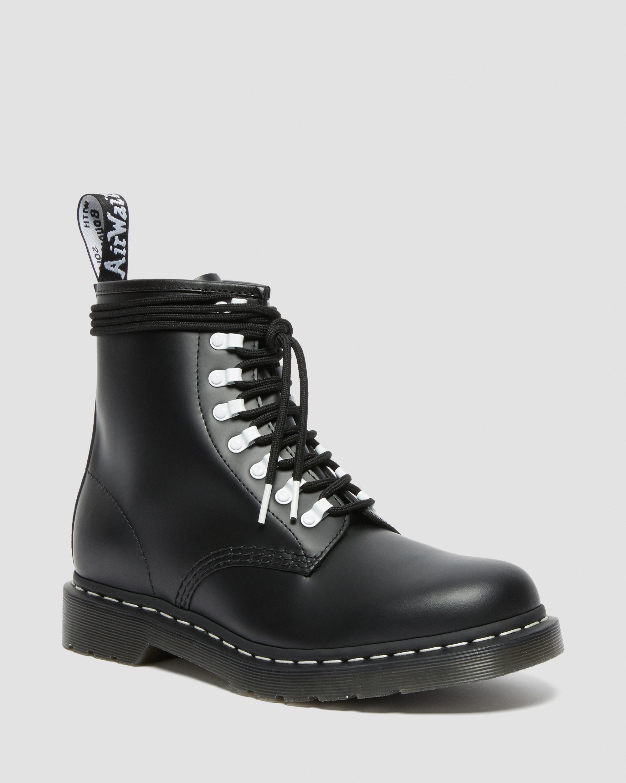 1460 Contrast Hardware Leather Lace Up Boots in Black | Dr. Martens