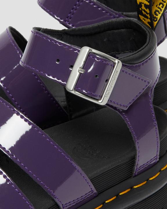 Blaire Patent Leather Strap Sandals in Blackcurrant | Dr Blaire Patent Leather Strap Sandals in Blackcurrant | Dr