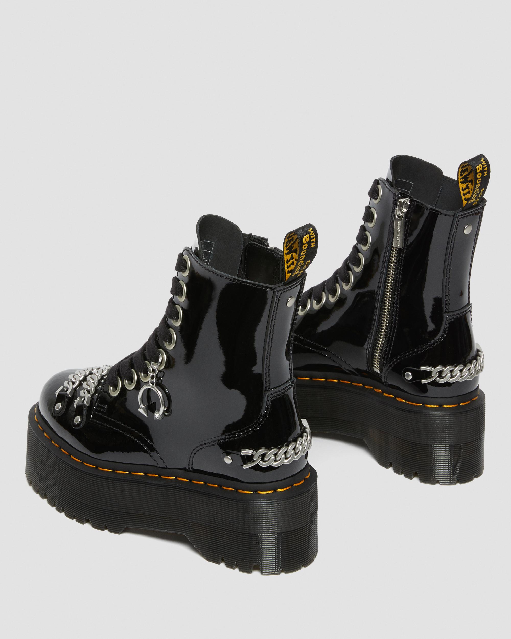 Jadon Boot Max Chain Patent Leather Platforms in BLACK | Dr. Martens™