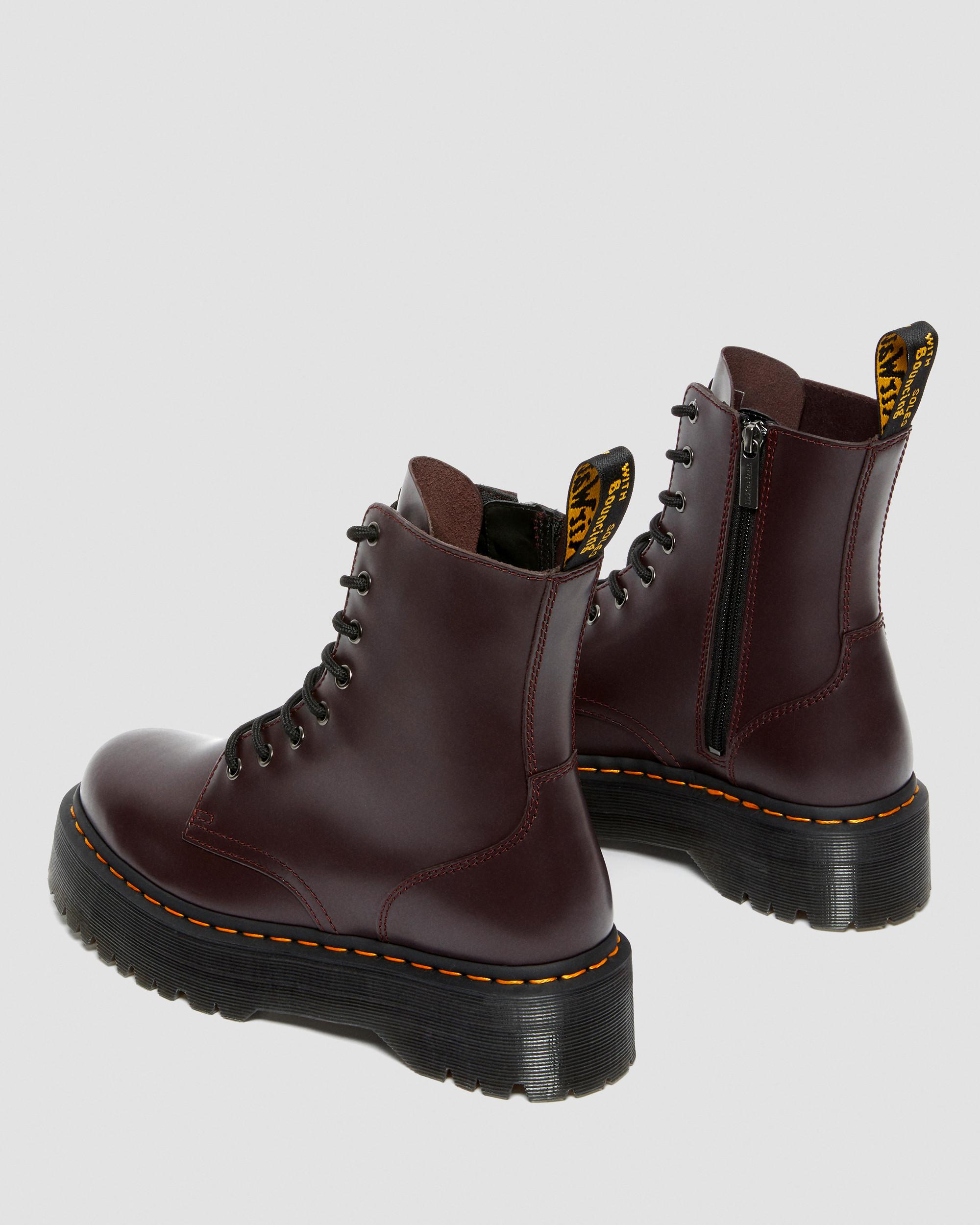 Jadon Boot Smooth Leather Platforms in Burgundy