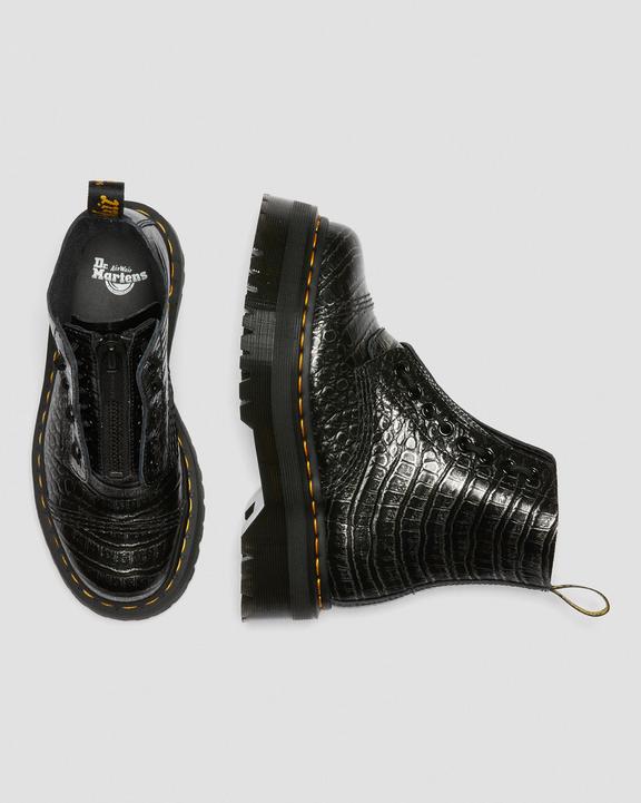 Sinclair Croc Emboss Leather Platform BootsSinclair Croc Emboss Leather Platform Boots Dr. Martens