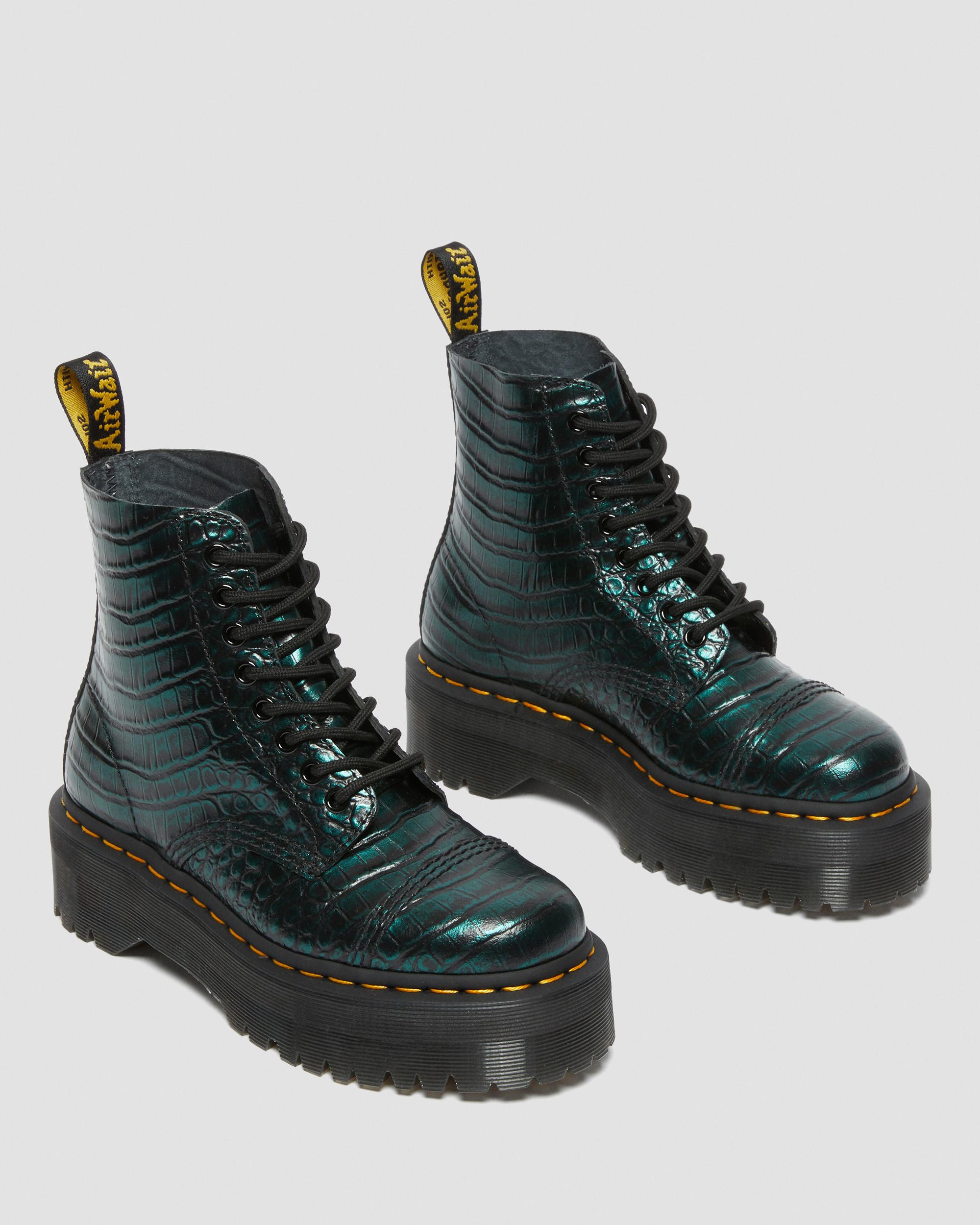 dr martens croc embossed boots