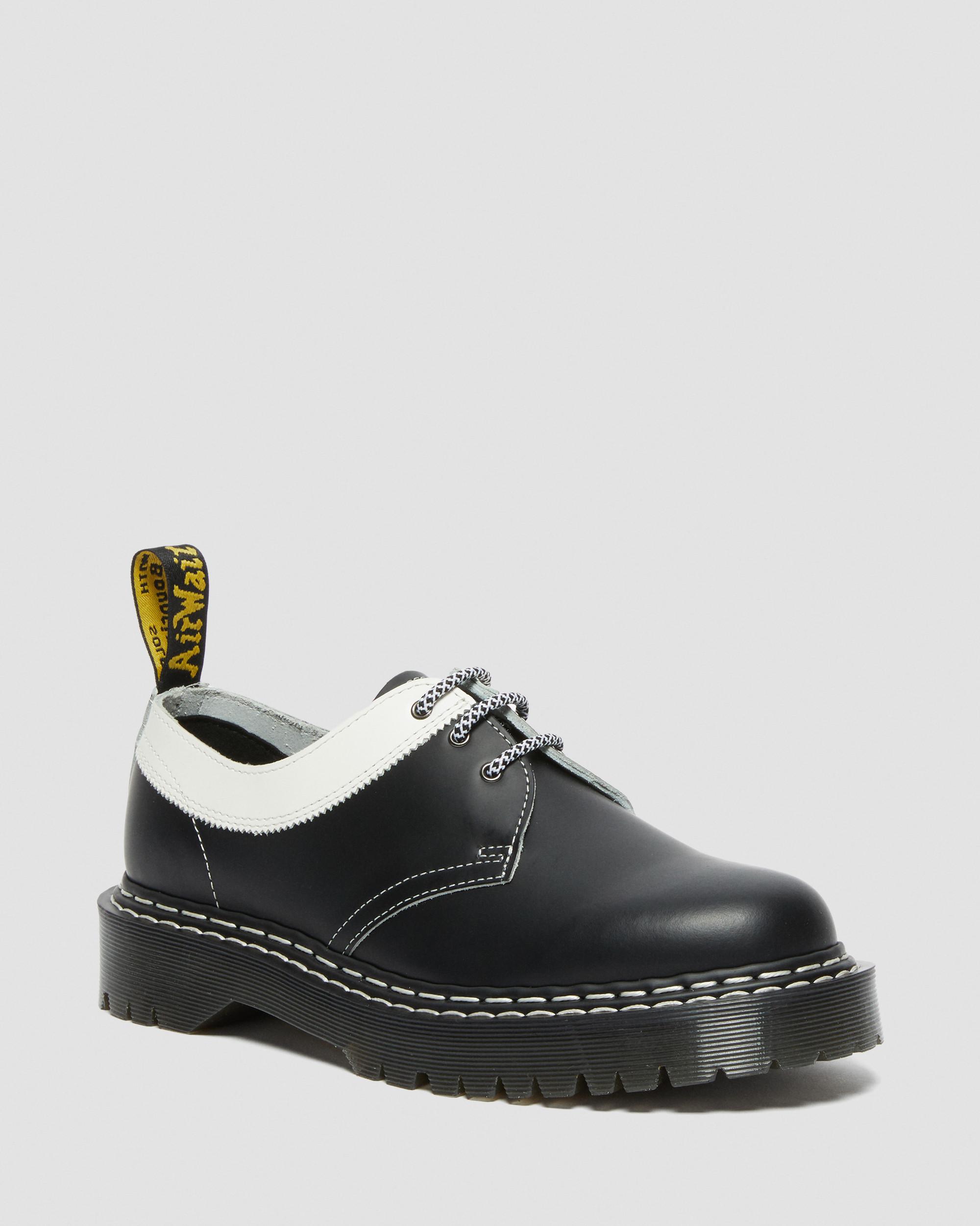 1461 Bex Smooth Contrast Leather Oxford Shoes in BLACK+WHITE +