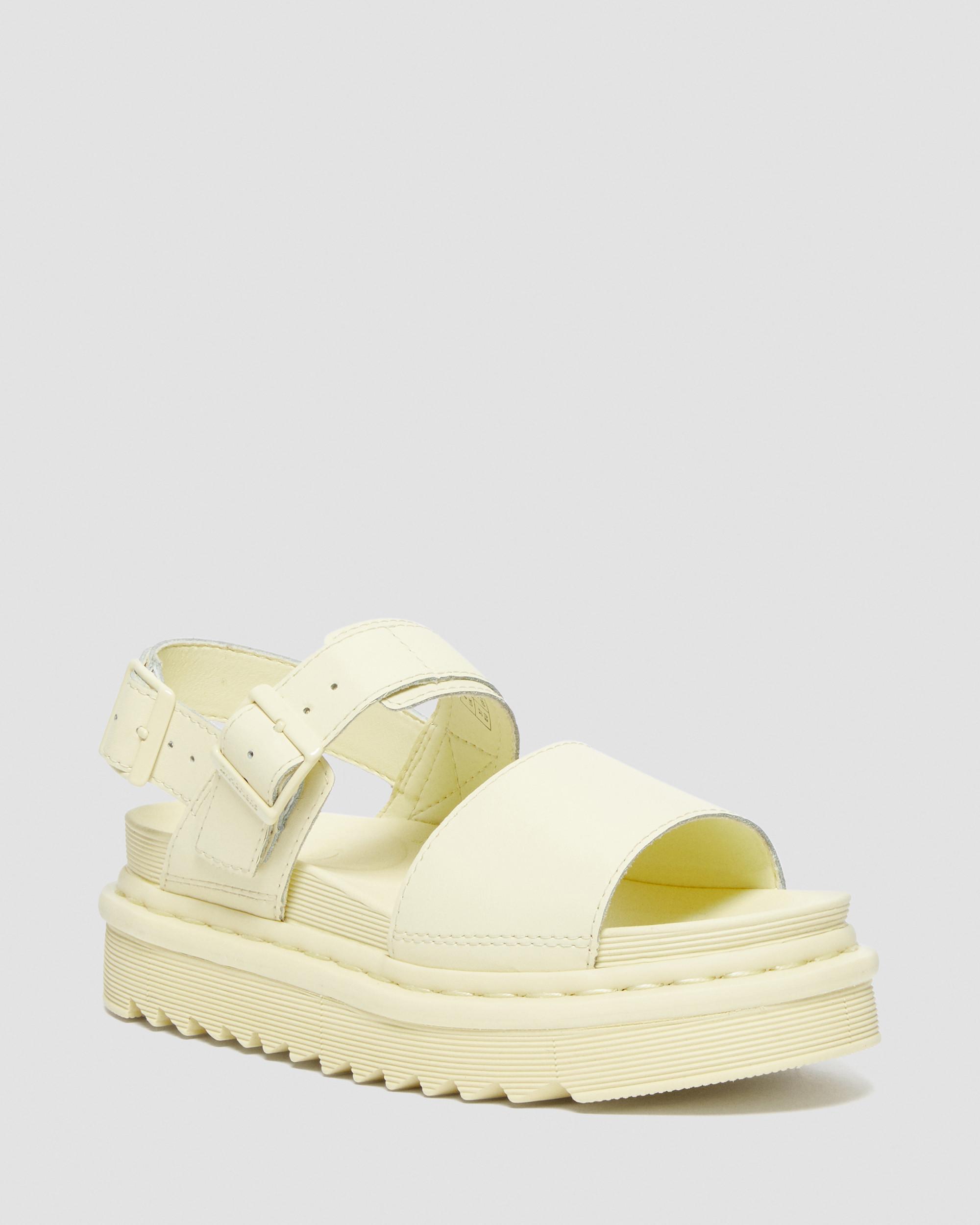 Voss Hydro Leather Strap Sandals, Cream | Dr. Martens
