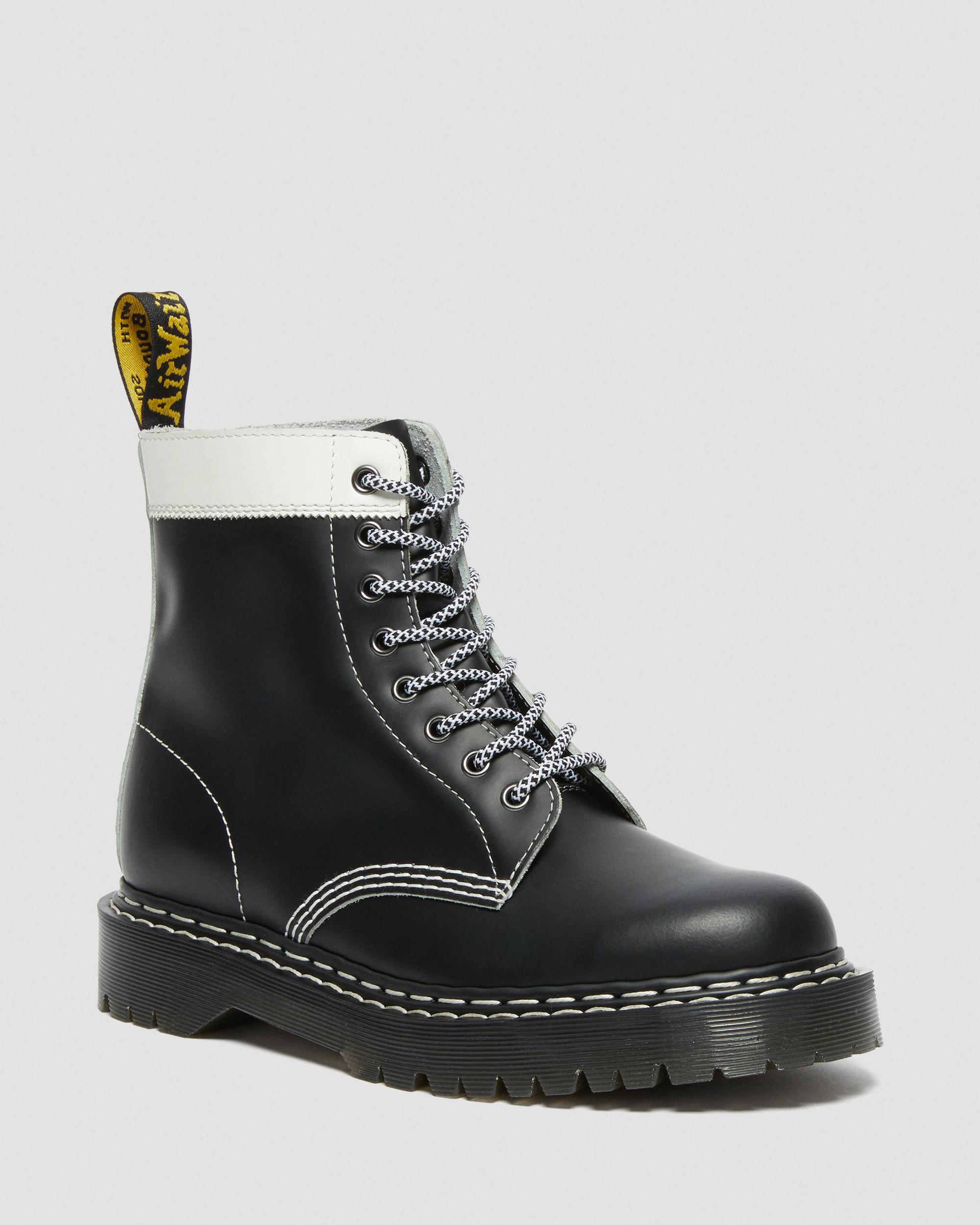 1460 Pascal Bex Leather Contrast Lace Up Boots, Black | Dr. Martens