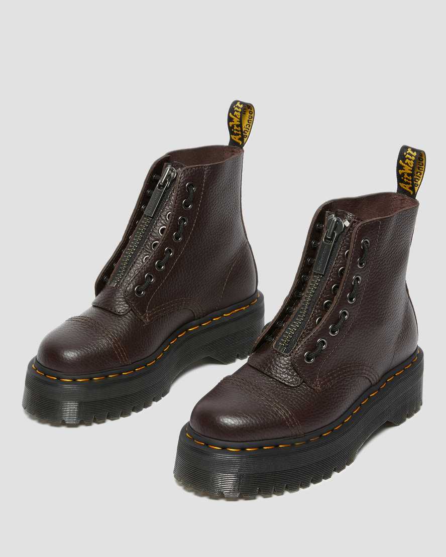 Sinclair Burgundy Milled Nappa Leather Platform BootsSinclair Milled Nappa Leather Platform Boots Dr. Martens