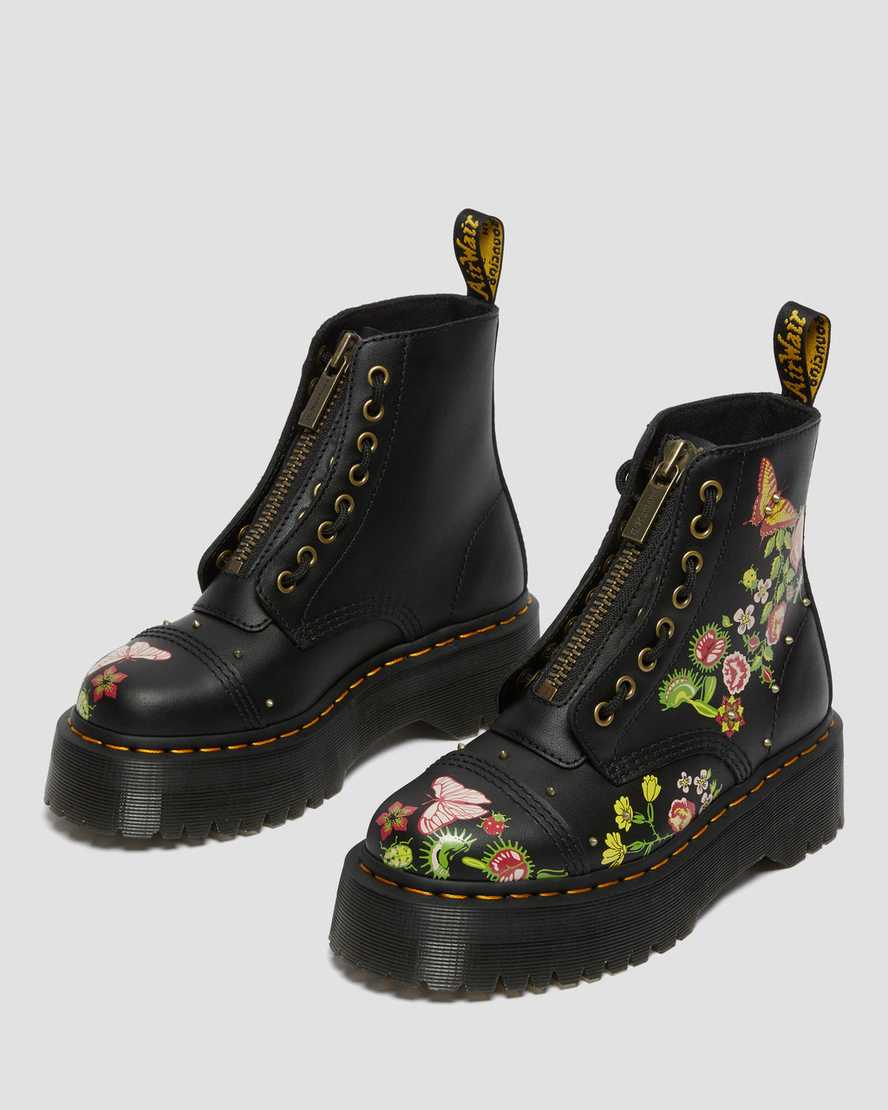 Boots plateformes Sinclair en cuir à motif fleuriBoots plateformes Sinclair en cuir à motif fleuri Dr. Martens