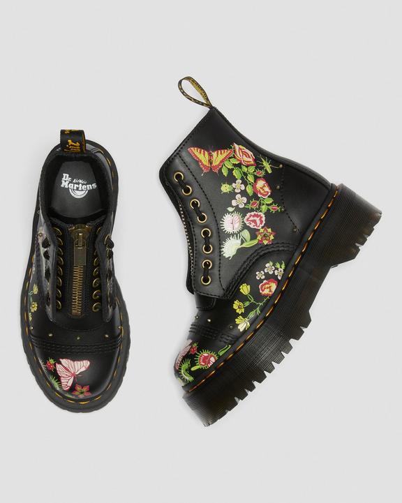 Boots plateformes Sinclair en cuir à motif fleuriBoots plateformes Sinclair en cuir à motif fleuri Dr. Martens