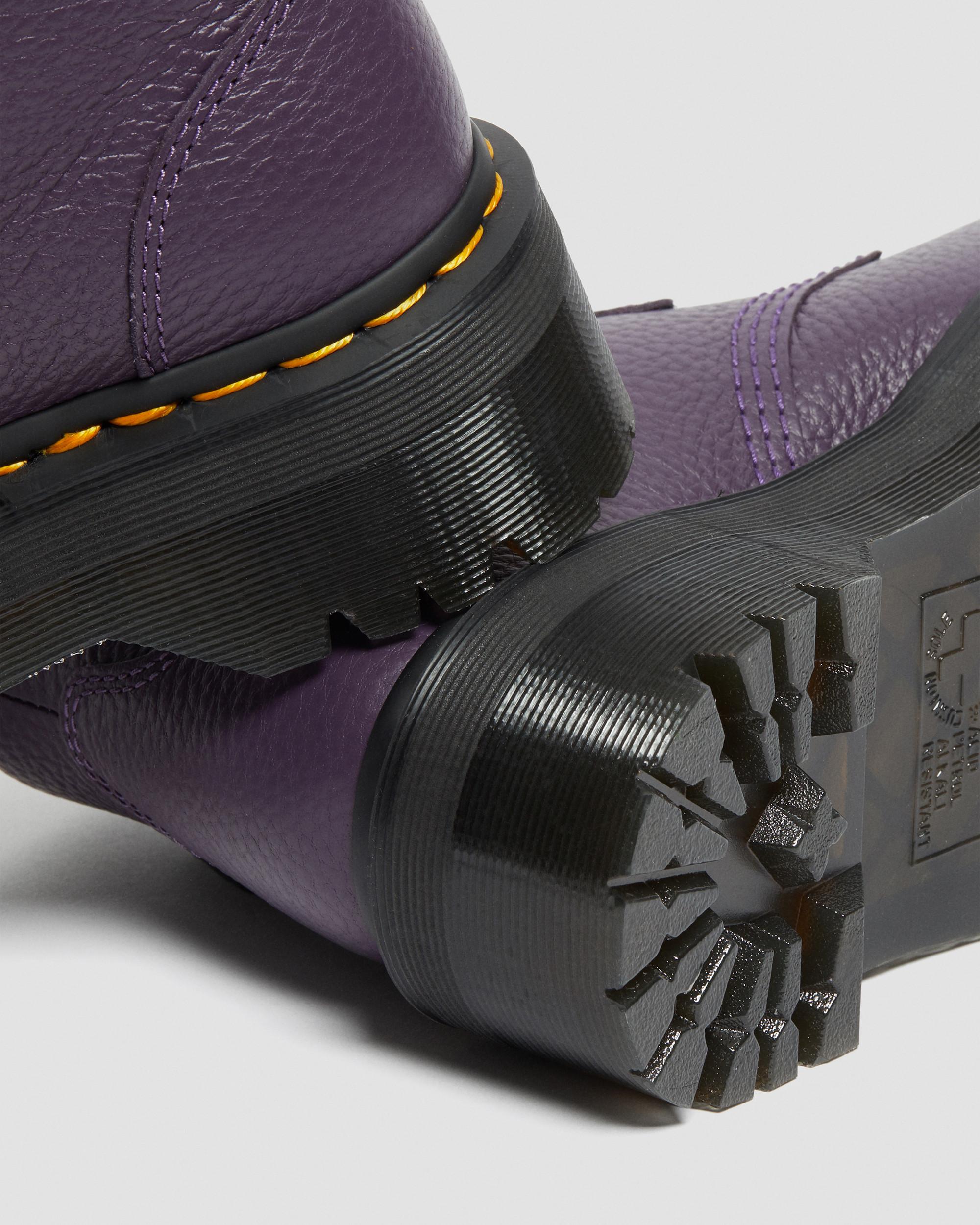 Devon Heart Leather Platform Boots in BLACKCURRANT | Dr. Martens™