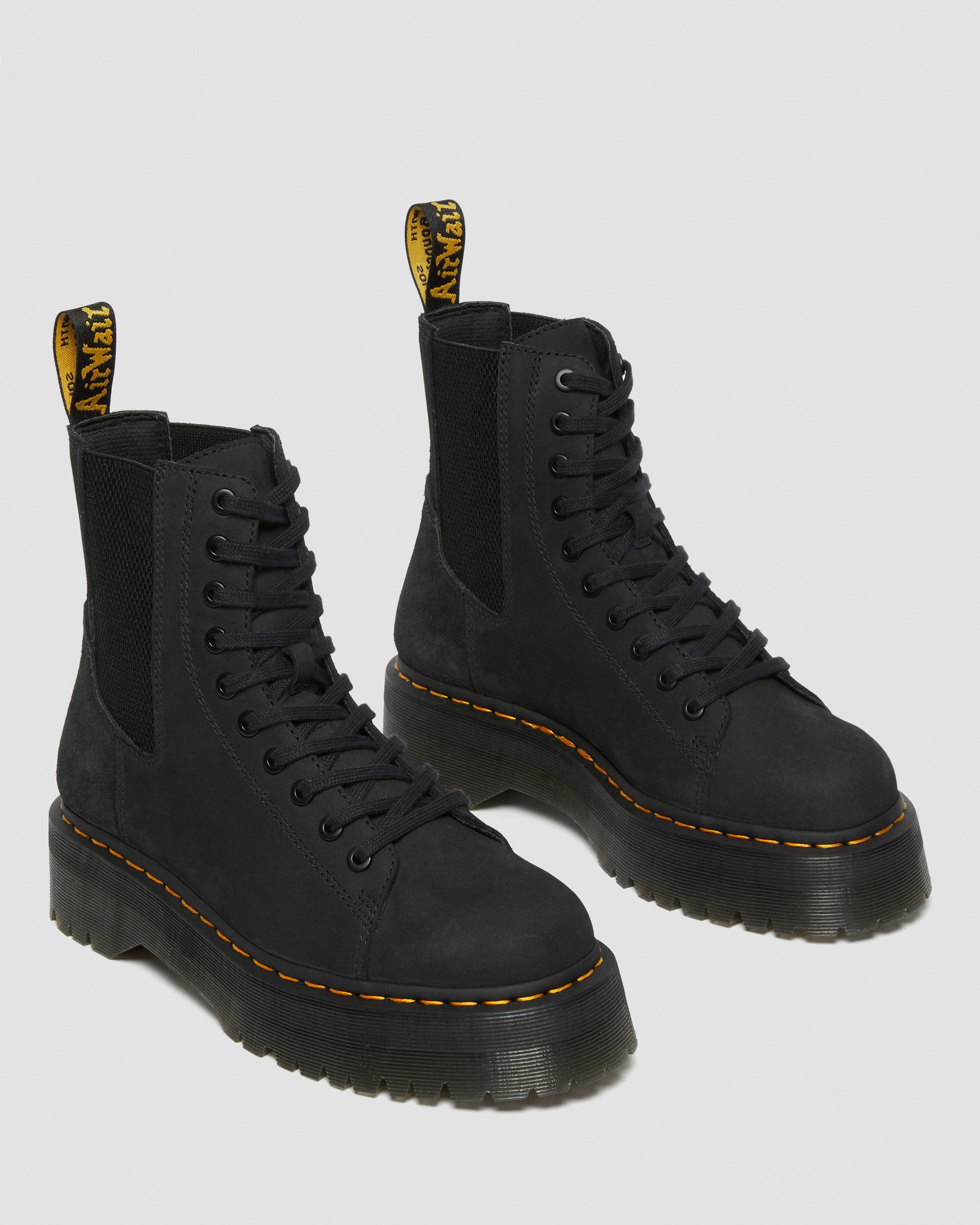 Jadon Nubuck Leather Platform Boots in BLACK | Dr. Martens™