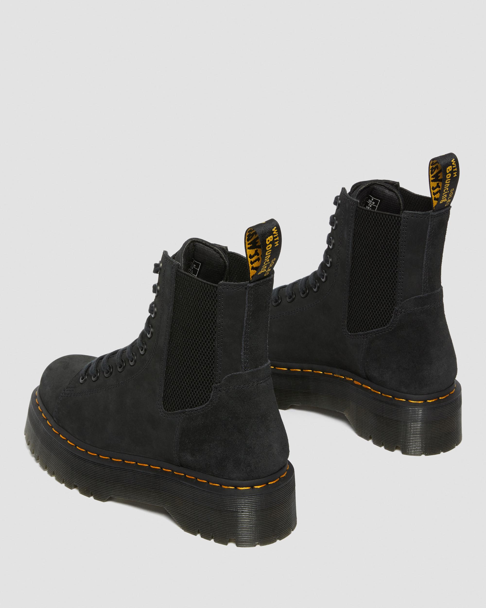 Jadon Boot Nubuck Leather Platforms in BLACK | Dr. Martens™