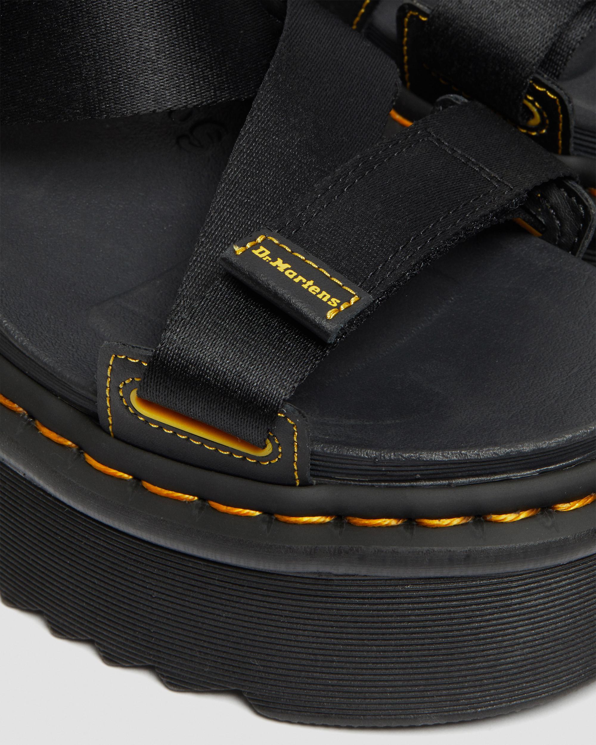 Kimber Logo Webbing Strap Sandals, Black | Dr. Martens